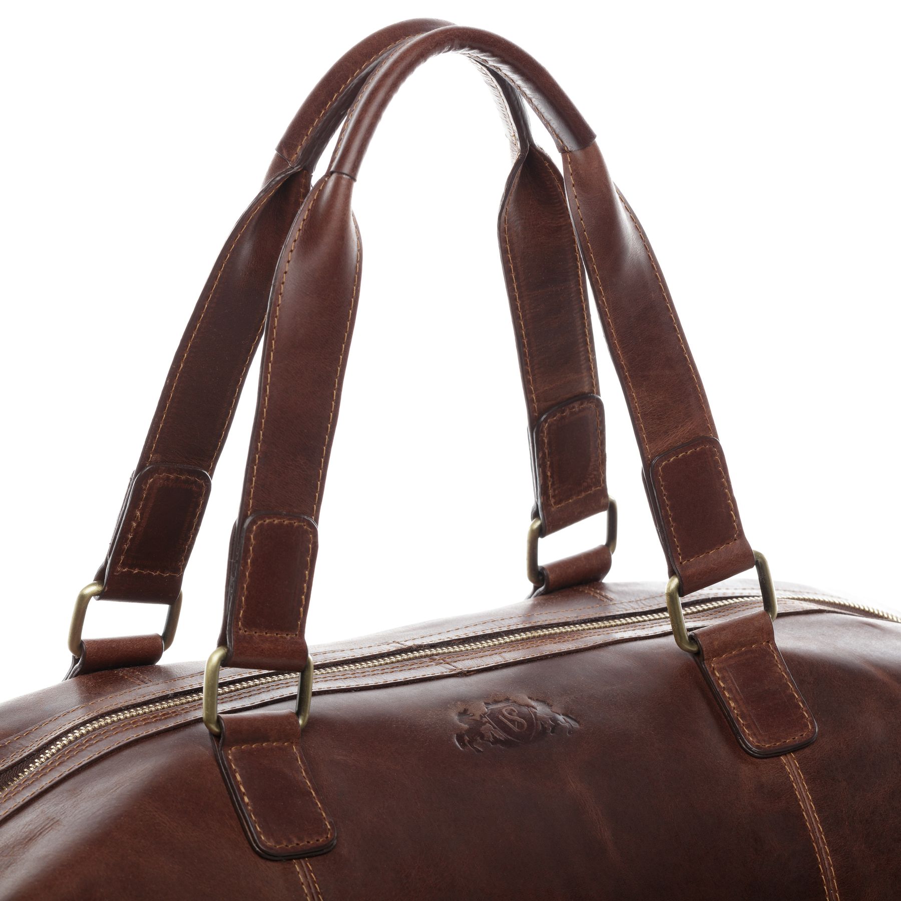 SID & VAIN Reisetasche Leder LOGAN braun-cognac 20876
