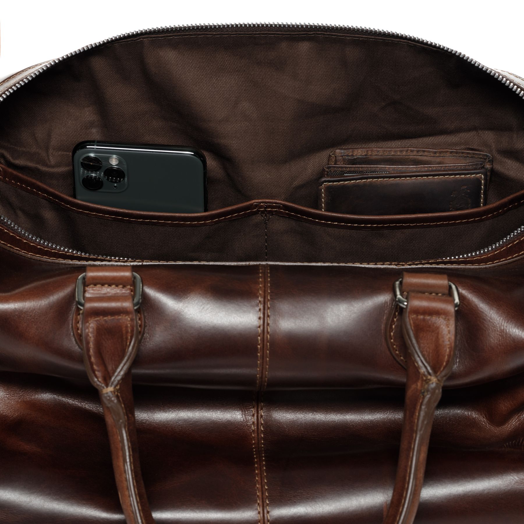 SID & VAIN Reisetasche Weekender Leder SEATTLE braun-cognac 27641