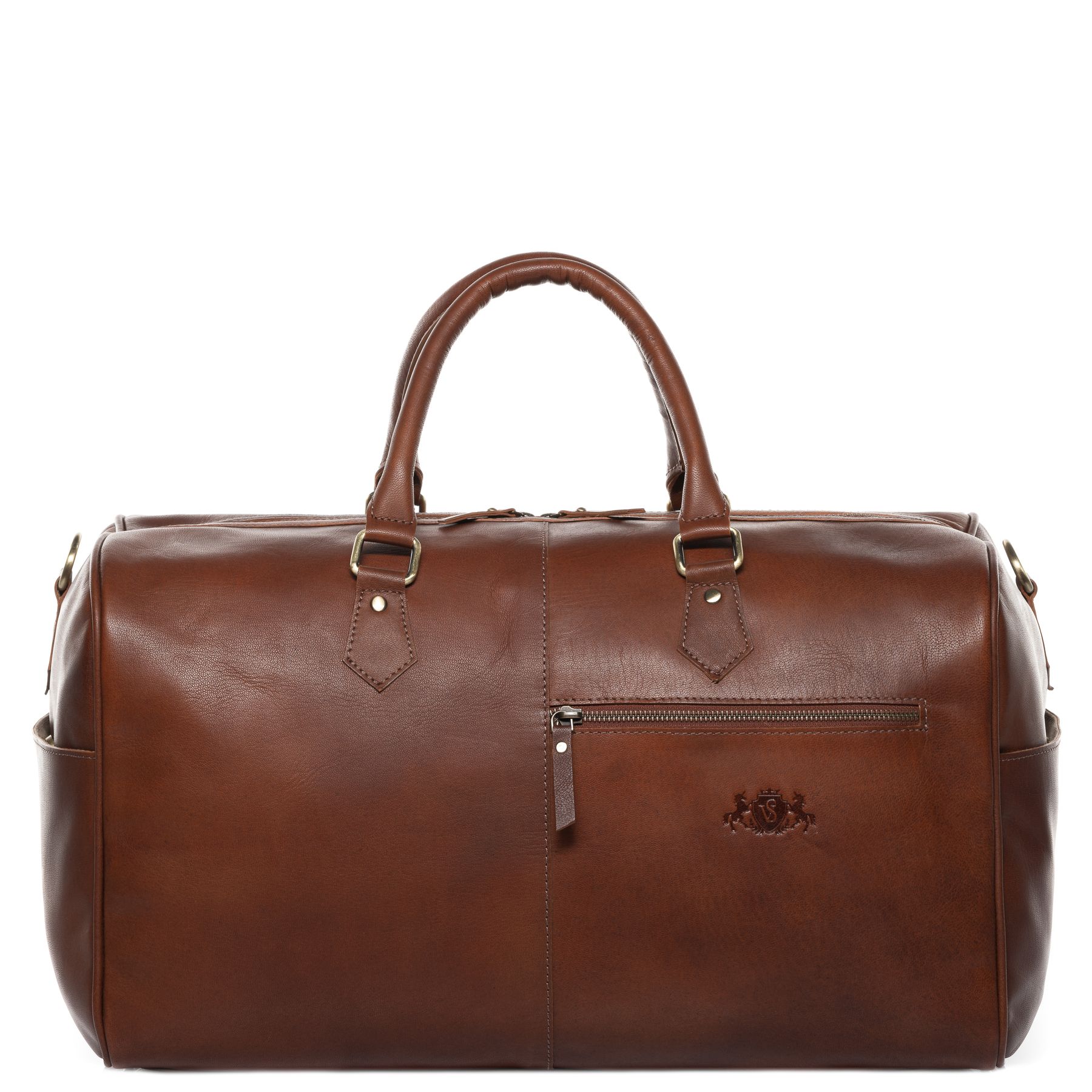 SID & VAIN Reisetasche Weekender Leder SEATTLE chestnut 34539