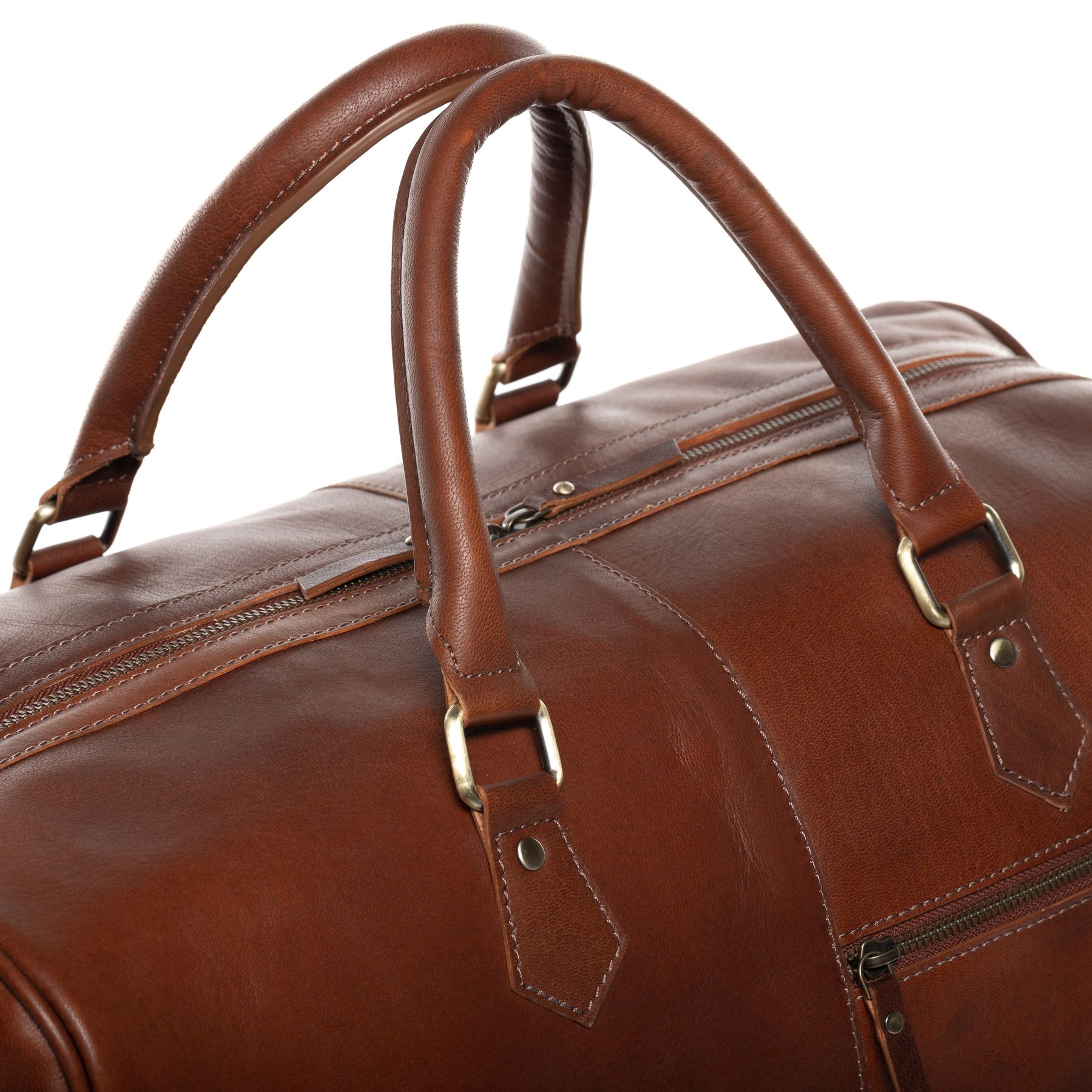SID & VAIN Reisetasche Weekender Leder SEATTLE chestnut 34536
