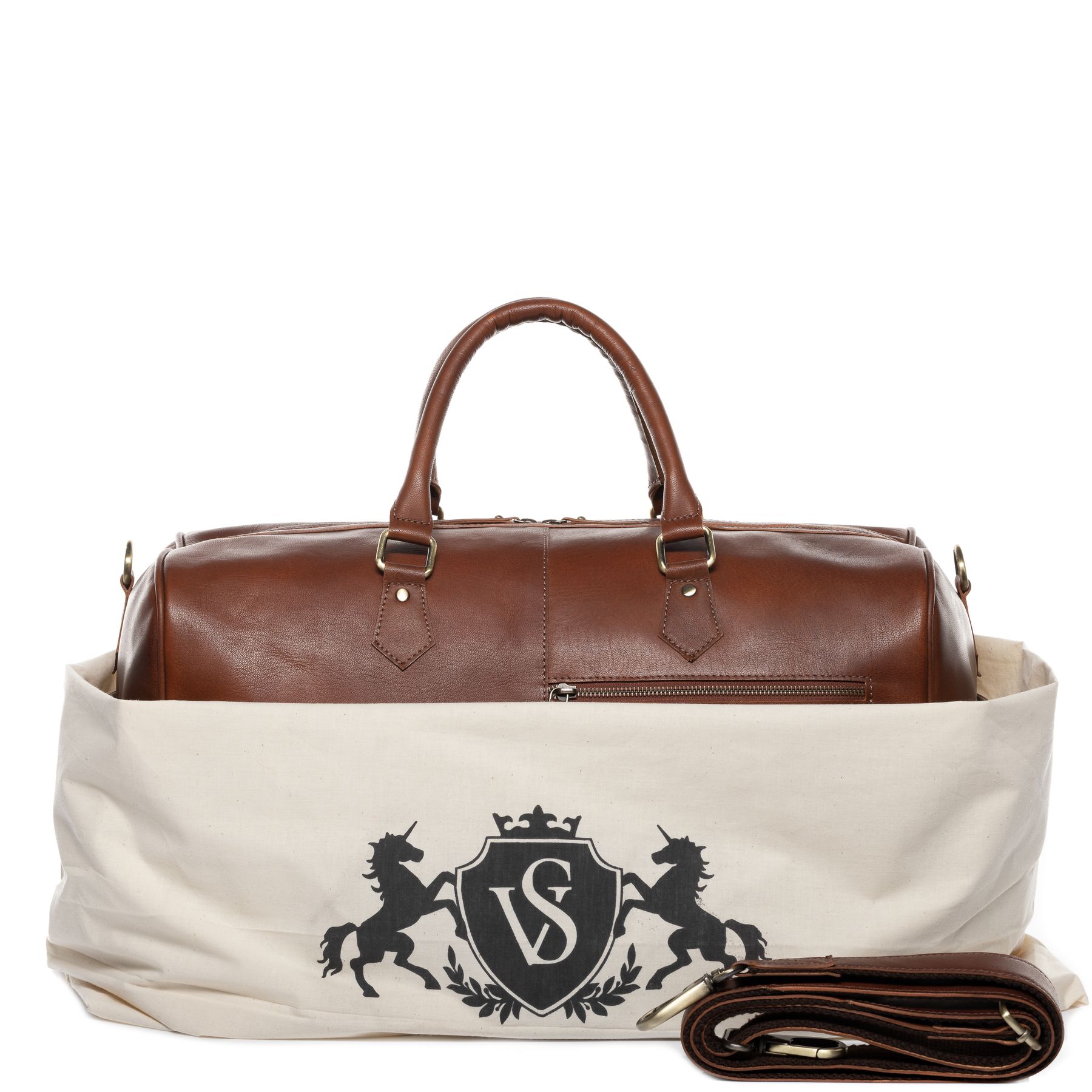 SID & VAIN Reisetasche Weekender Leder SEATTLE chestnut 34540