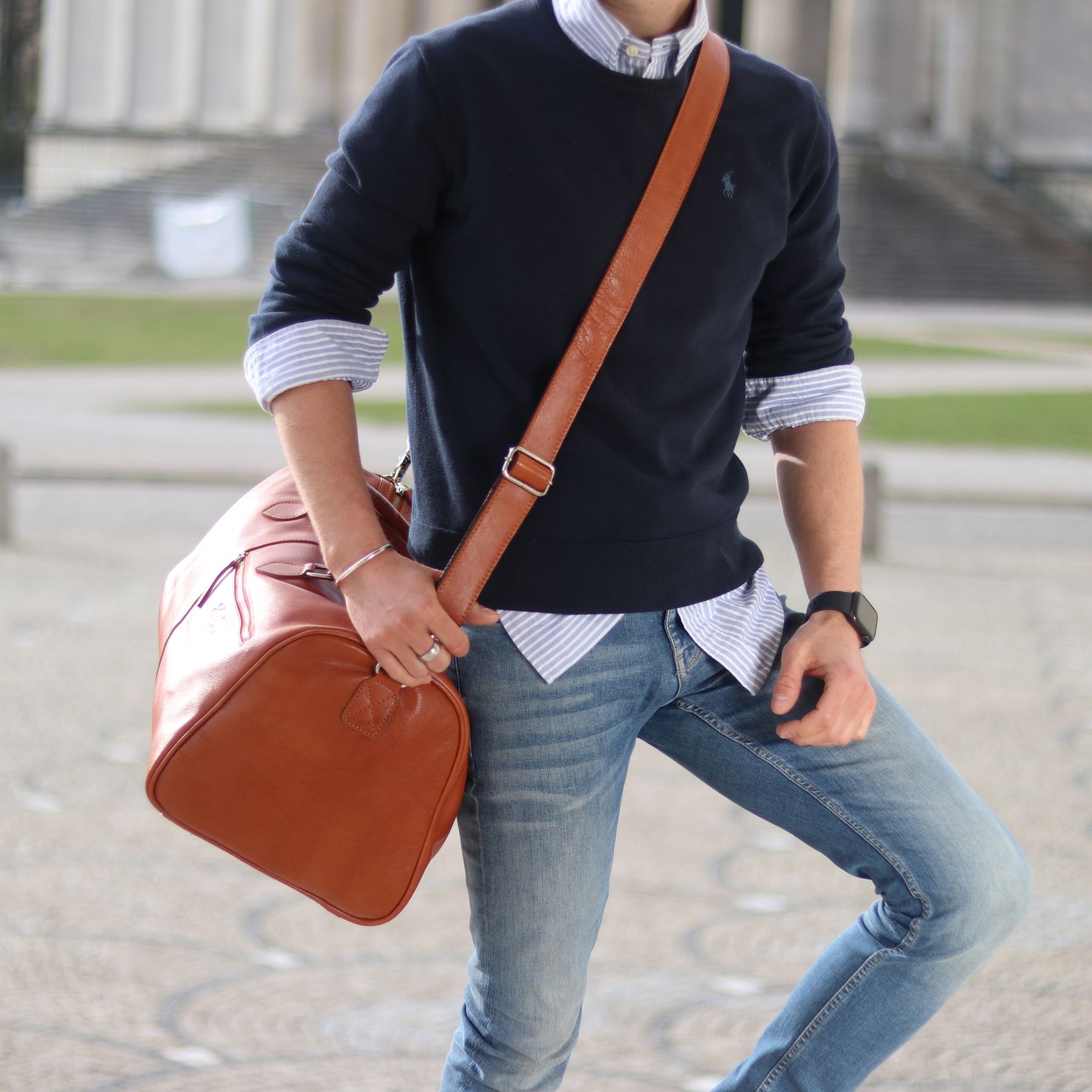 SID & VAIN Reisetasche Weekender Leder SEATTLE light-crunchy-tan 28887