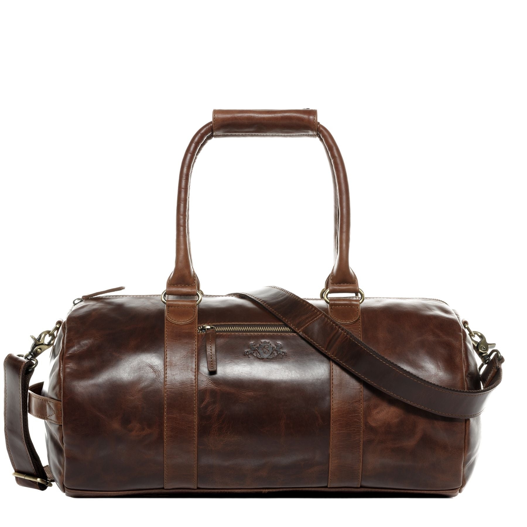 SID & VAIN Reisetasche Weekender Leder VANCOUVER brown-46-cm 28107