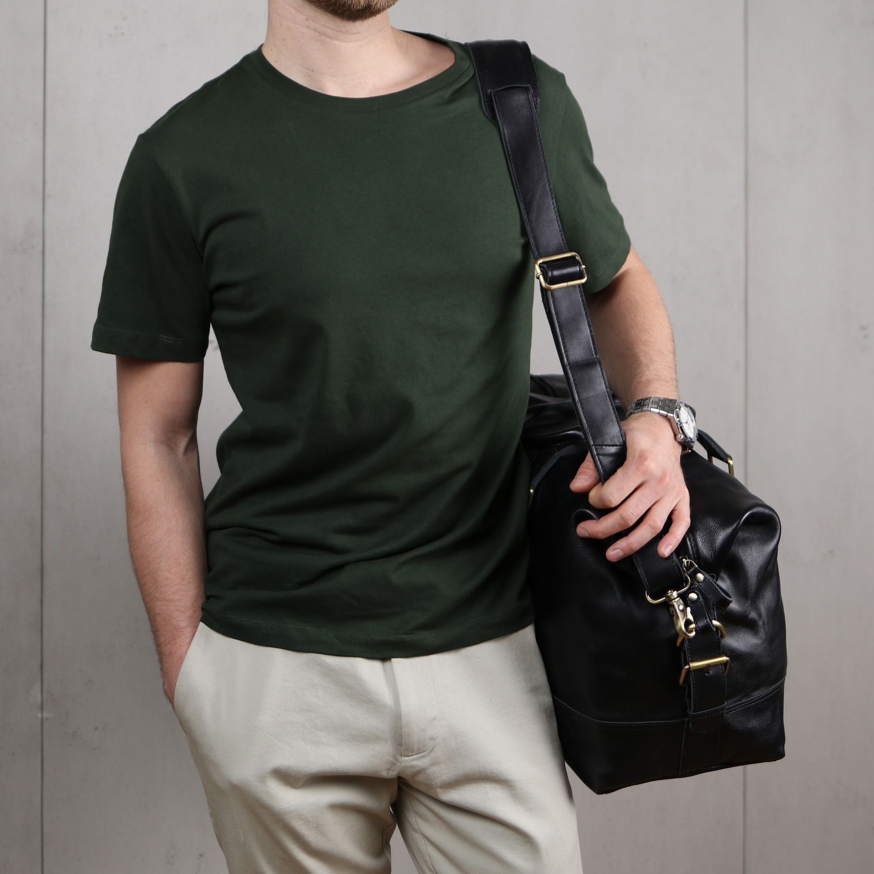 SID & VAIN Reisetasche Weekender Leder YALE schwarz 32940