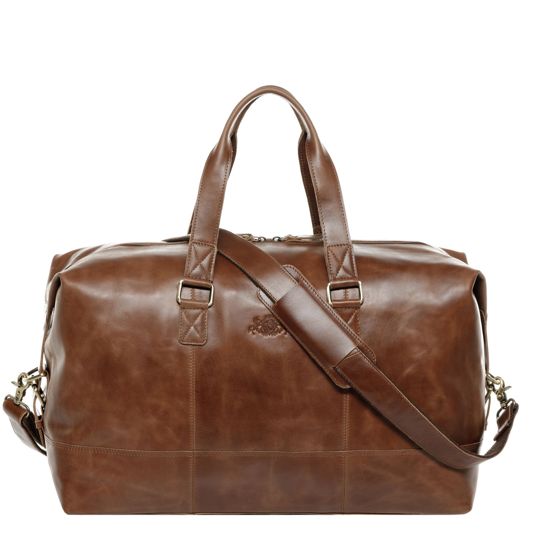 SID & VAIN Reisetasche Weekender Leder YALE light-brown 27535