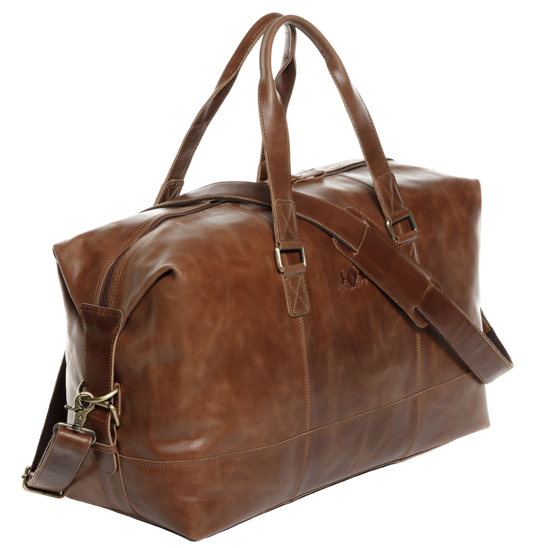 SID & VAIN Reisetasche Weekender Leder YALE light-brown 27539