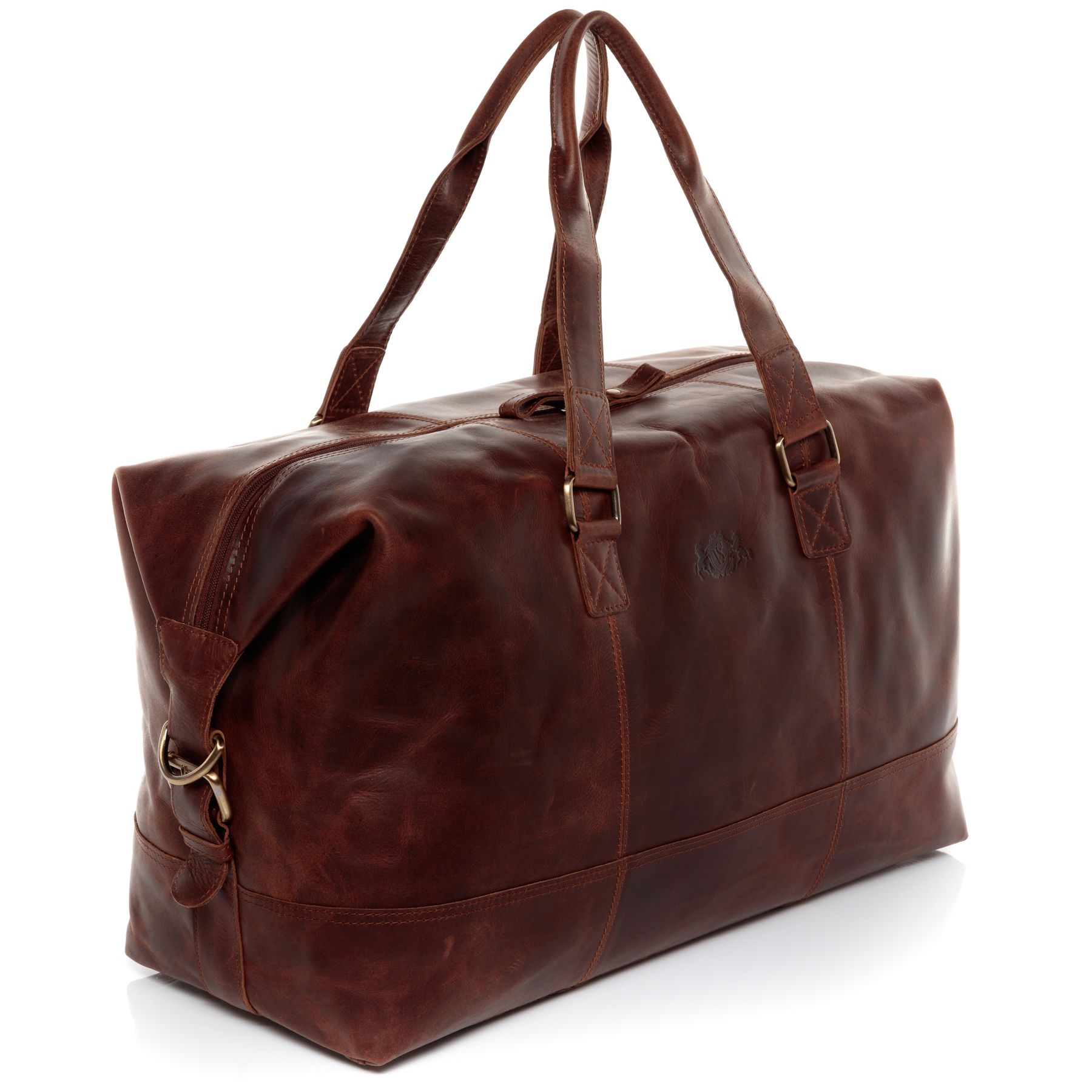 SID & VAIN Reisetasche Leder mit Hangtag YALE braun-cognac 15754