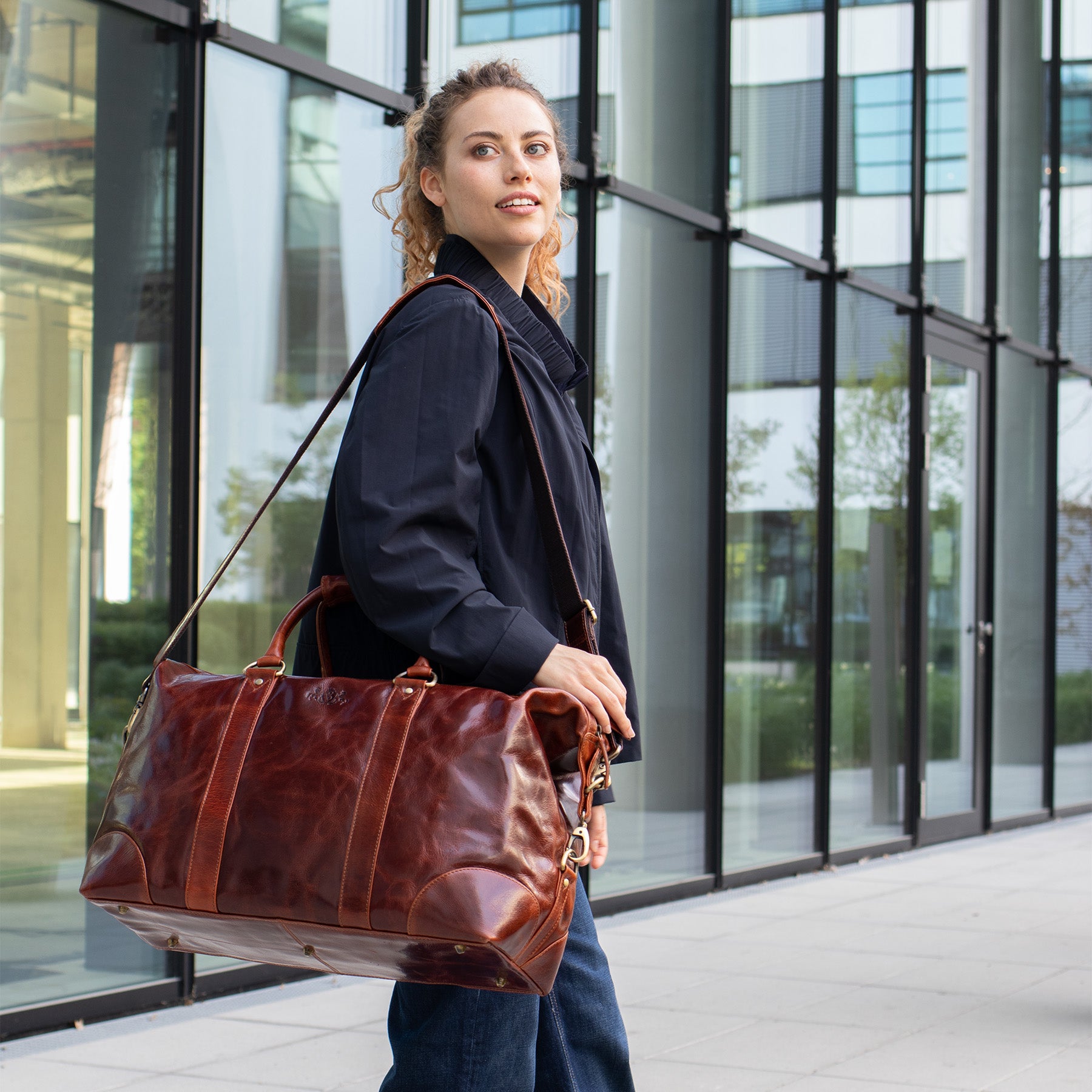 SID & VAIN Reisetasche Leder AUSTIN tan 38933