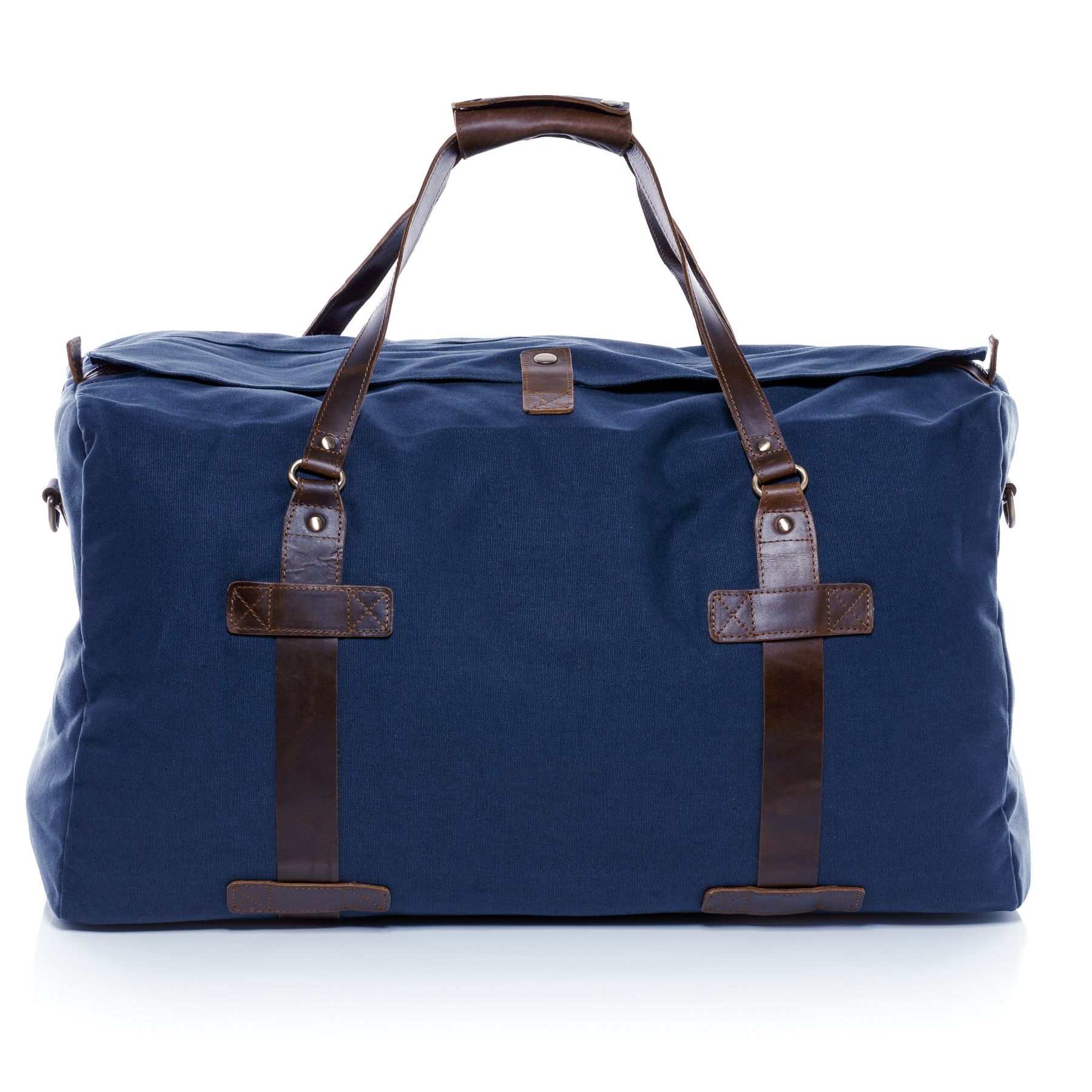 SID & VAIN Reisetasche groß Leder XXL CHASE blue-brown 42557