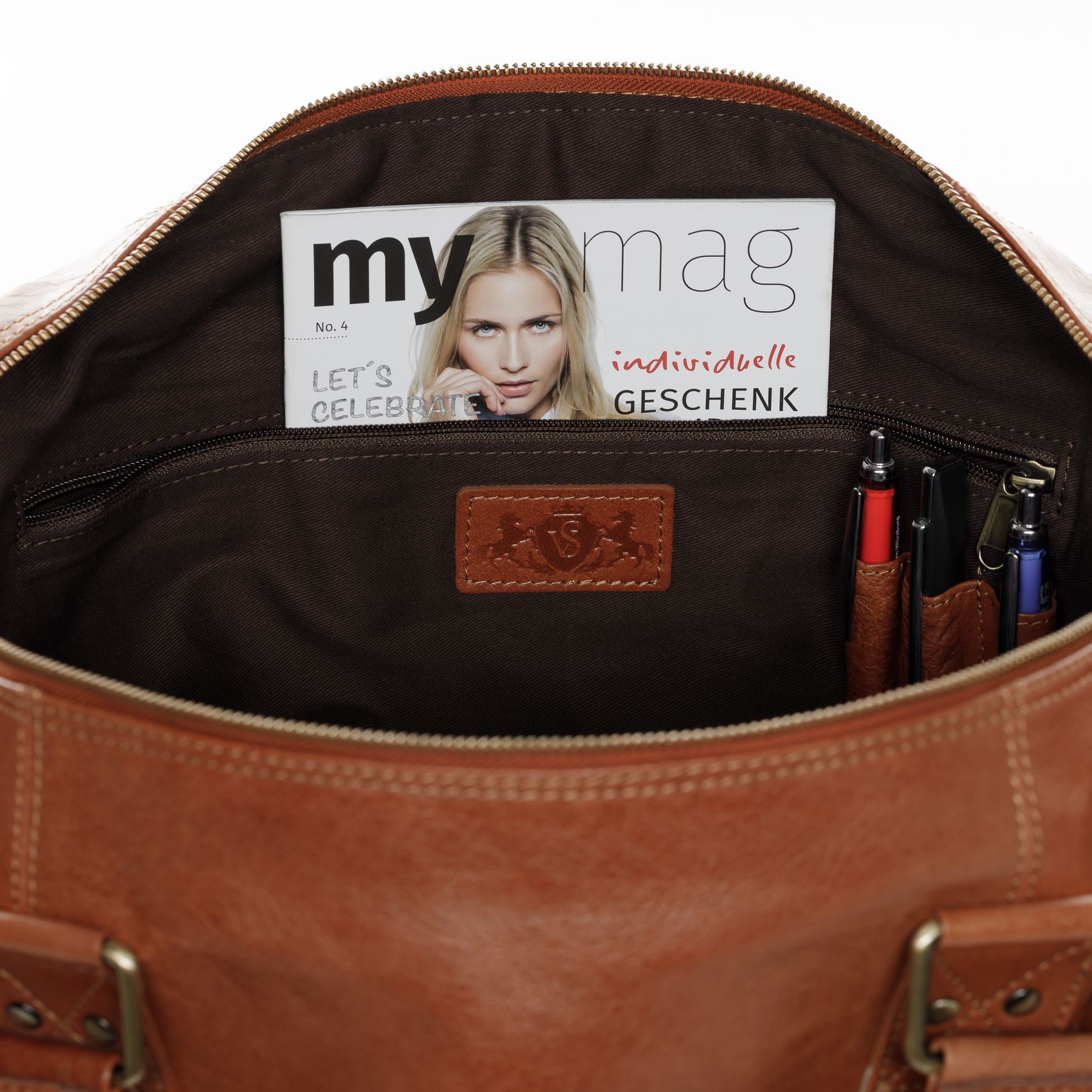 SID & VAIN Reisetasche groß Leder XXL LINUS light-crunchy-tan 28079