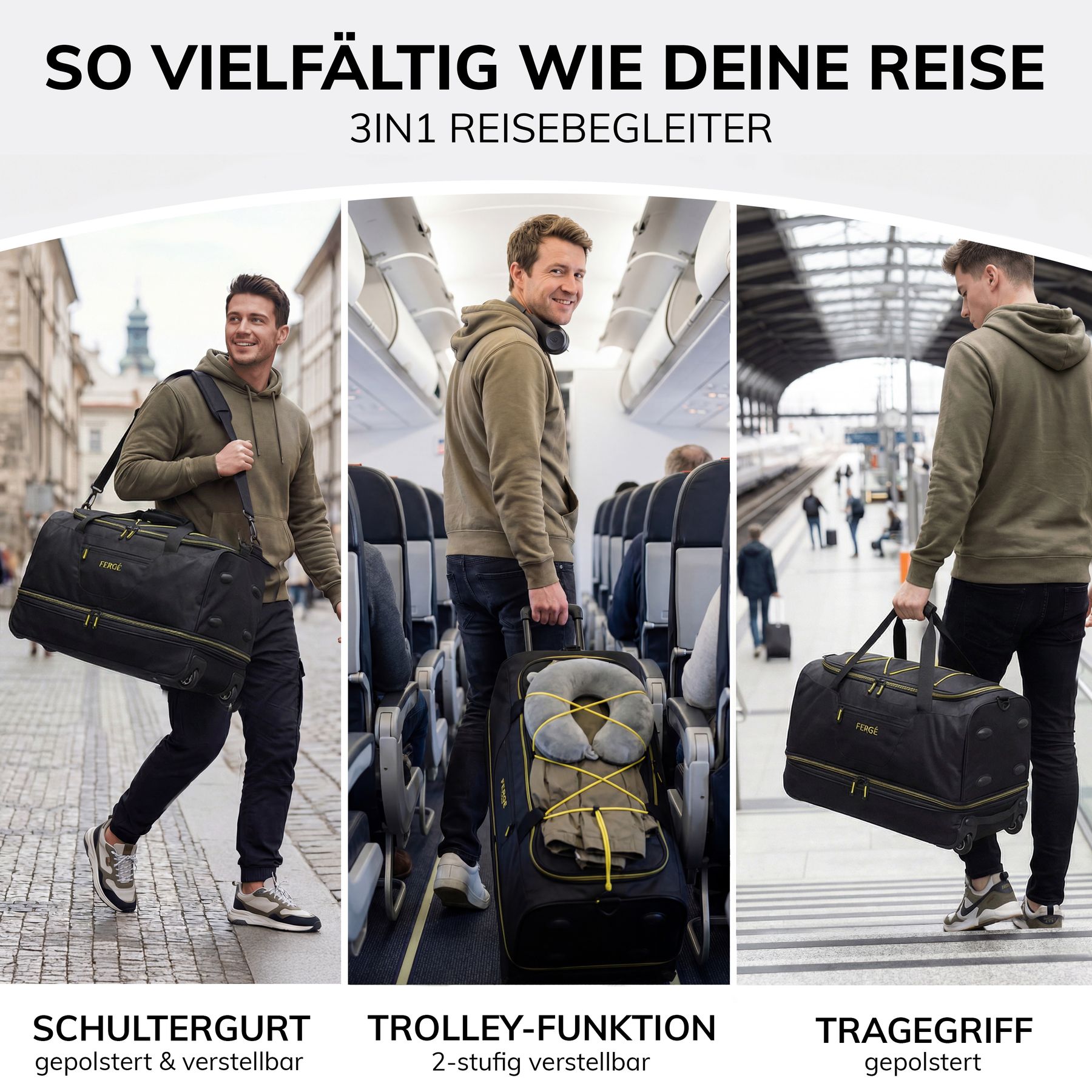 Erweiterbare Reisetasche mit Rollen PARIS