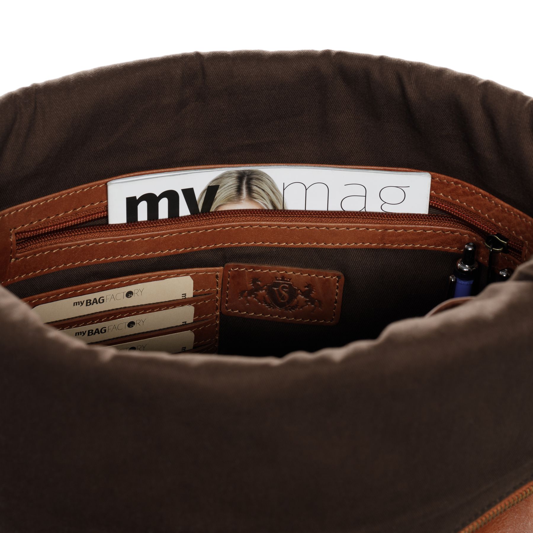 SID & VAIN Rucksack Leder XL LEVI Zip light-crunchy-tan 28087