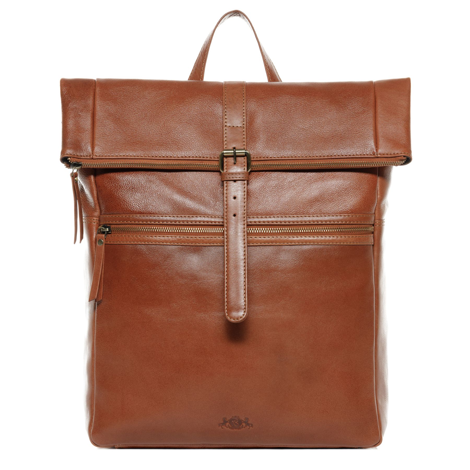 SID & VAIN Rucksack Leder XL LEVI Zip light-crunchy-tan 28083