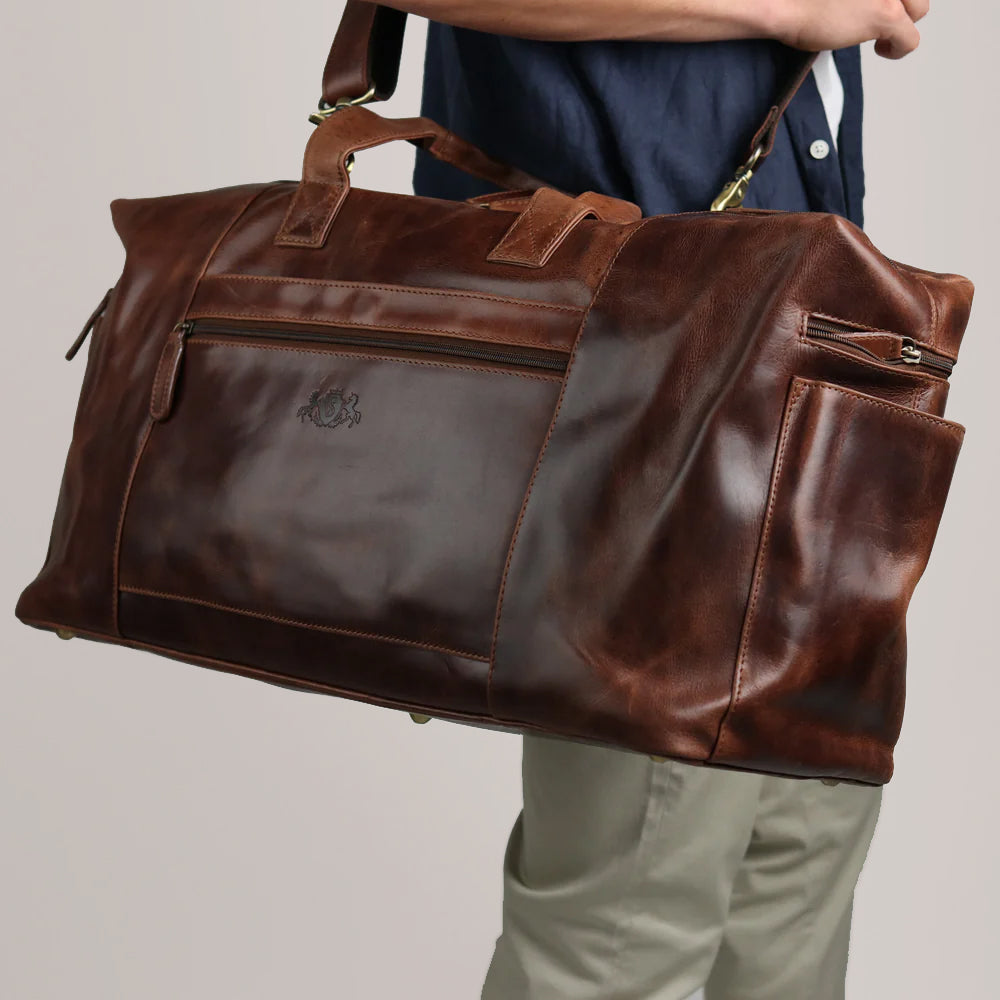 SID & VAIN Reisetasche Leder BRISTOL braun Sporttasche 47436