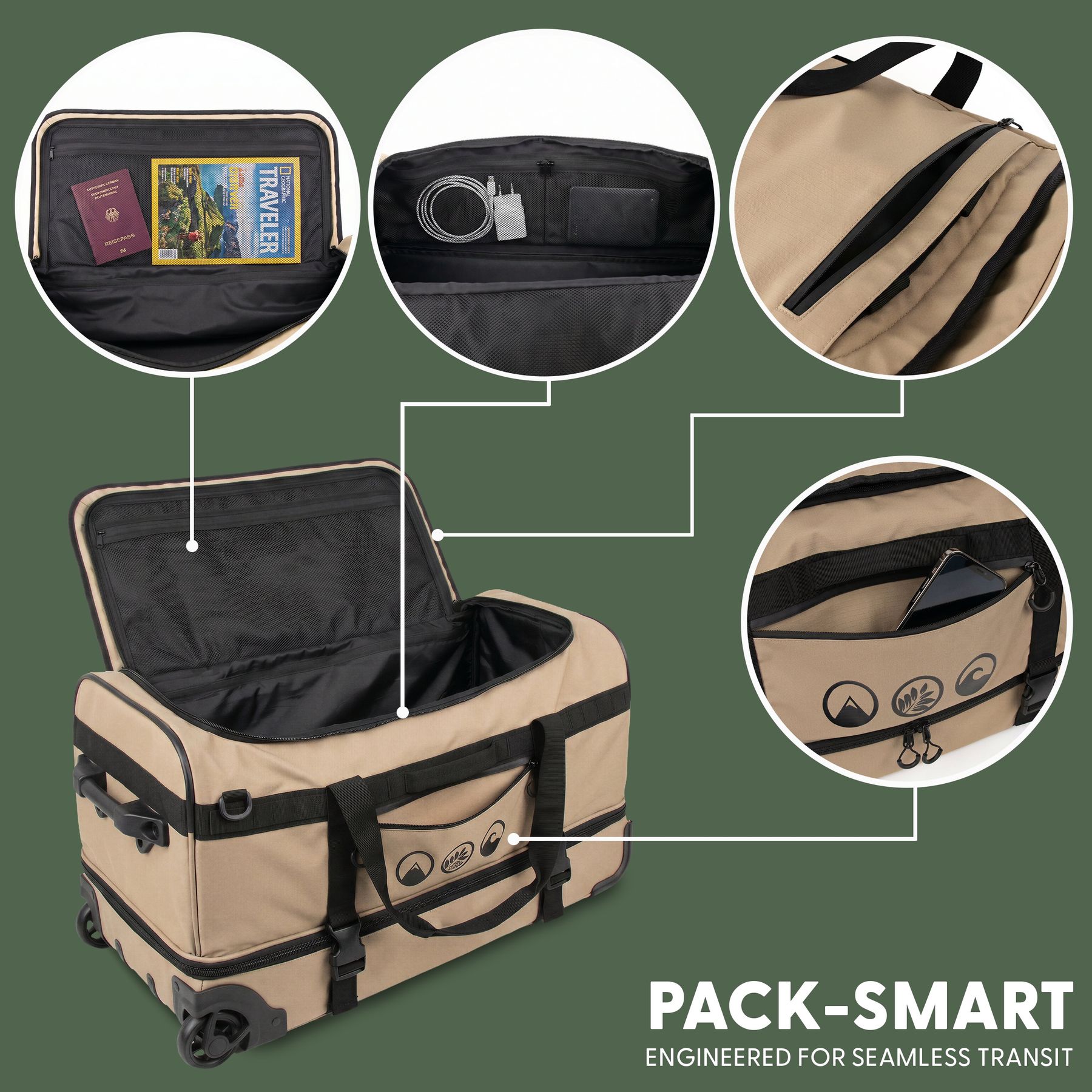 Reisetasche FLOW Rucksack & Trolley 3in1