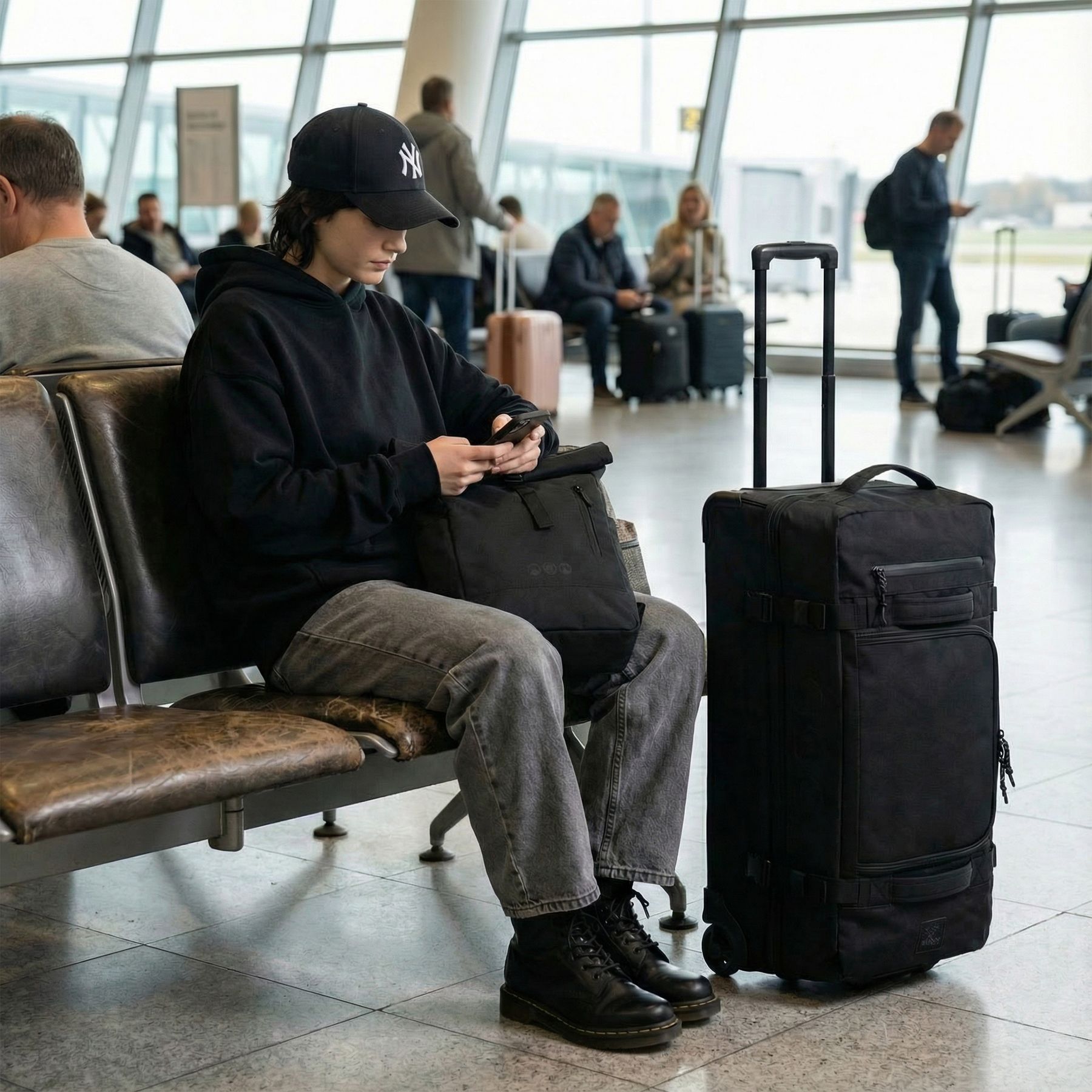 Reisetasche mit Rollen KANE XL schwarz