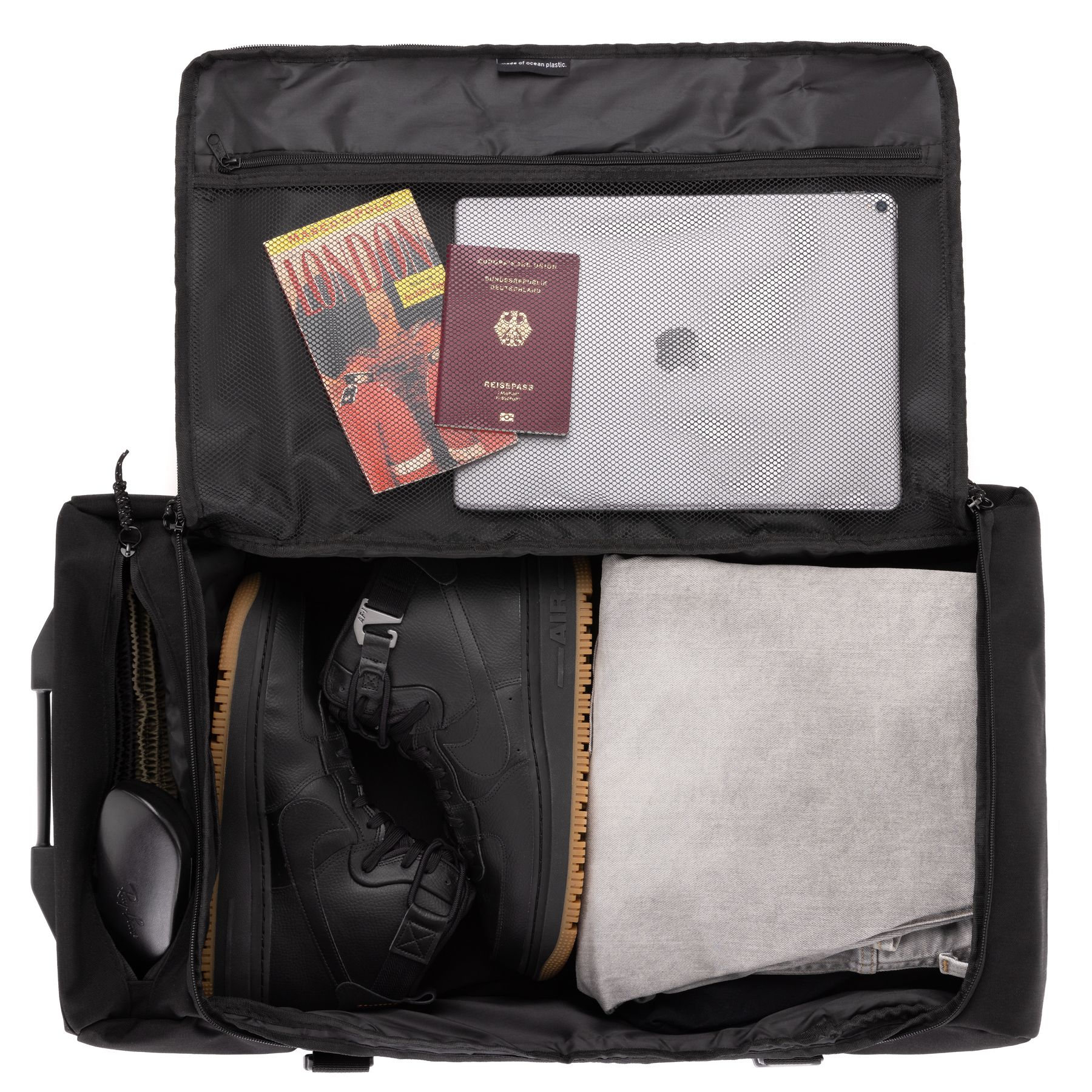 Reisetasche mit Rollen MAKAI Rollkoffer olive oder schwarz 13