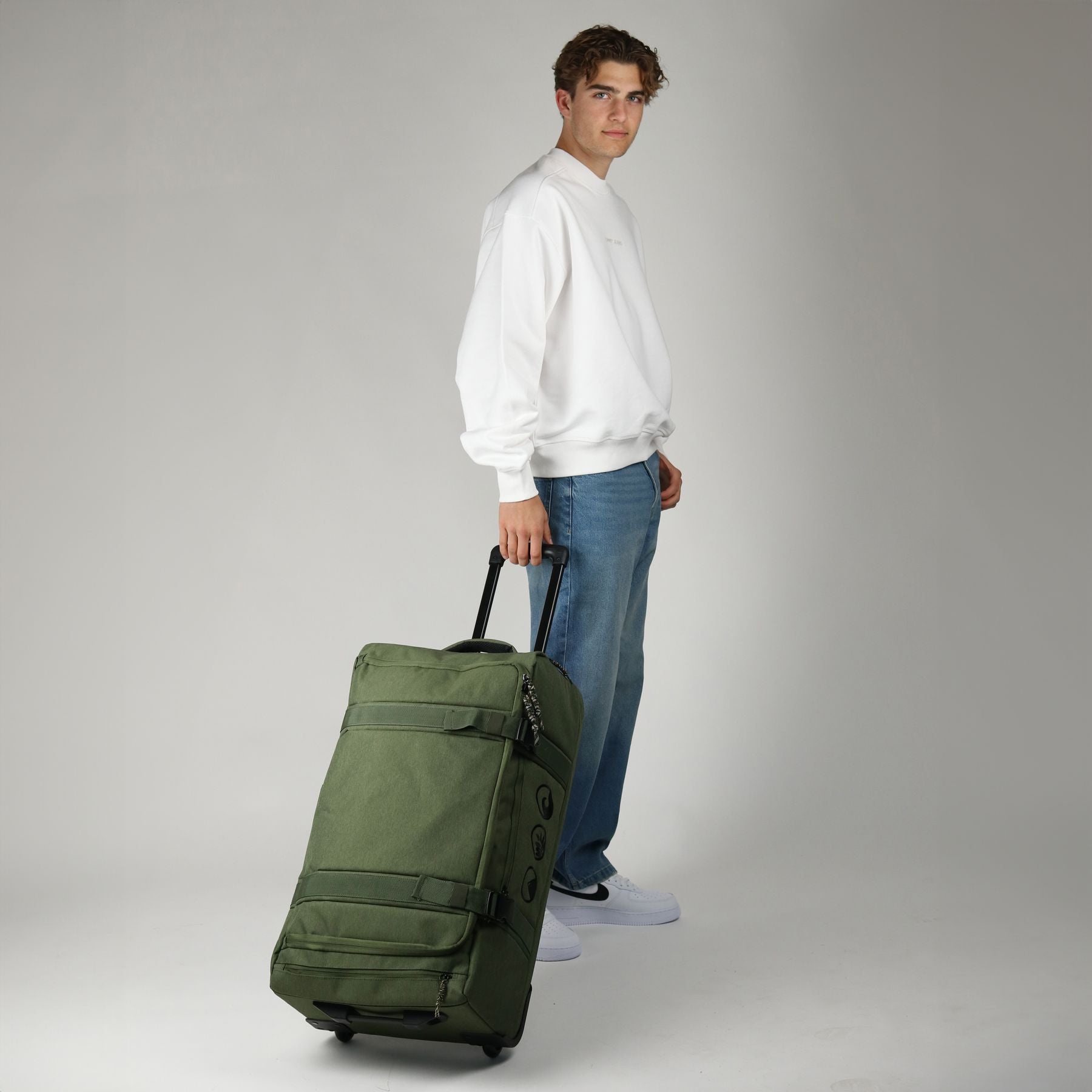 Reisetasche mit Rollen MAKAI Rollkoffer olive oder schwarz 2