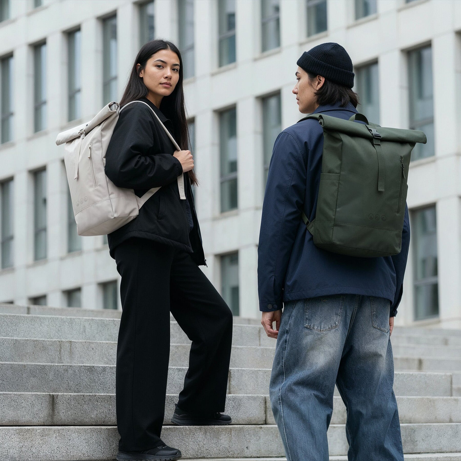 Rolltop Rucksack gross - Backpack Laptop-Fach Schuh-Fach