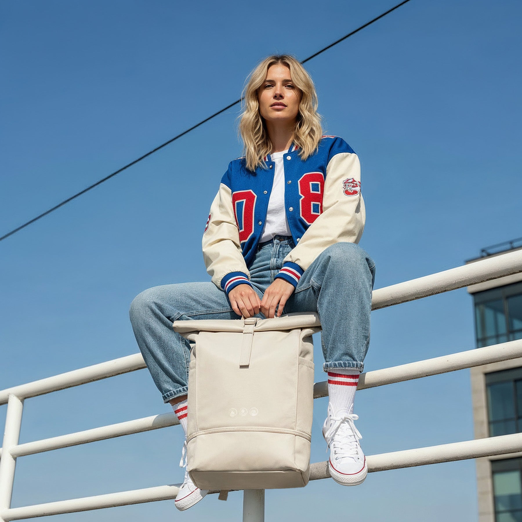 Rolltop Rucksack gross - Backpack Laptop-Fach Schuh-Fach