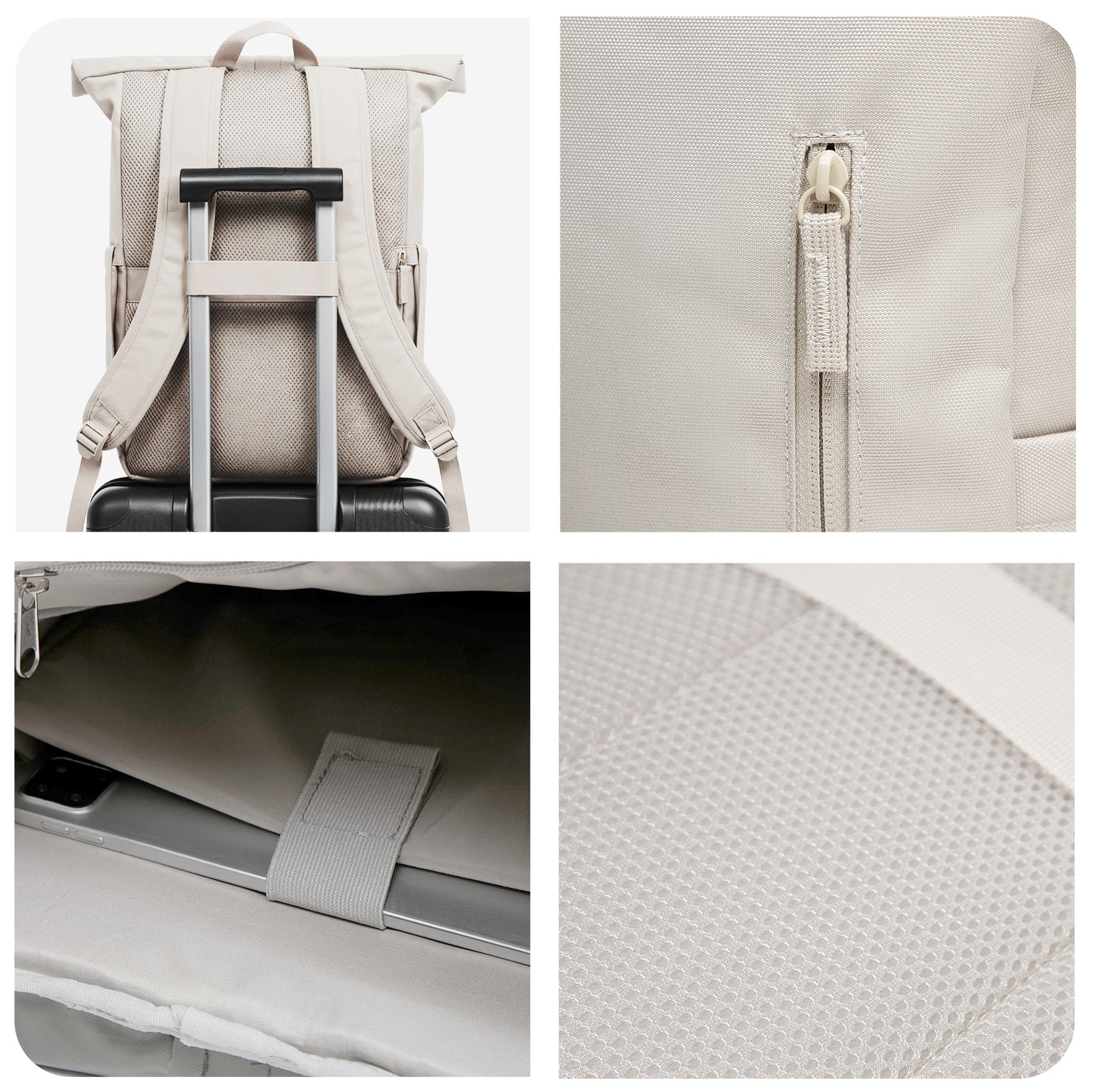 Rolltop Rucksack gross - Backpack Laptop-Fach Schuh-Fach