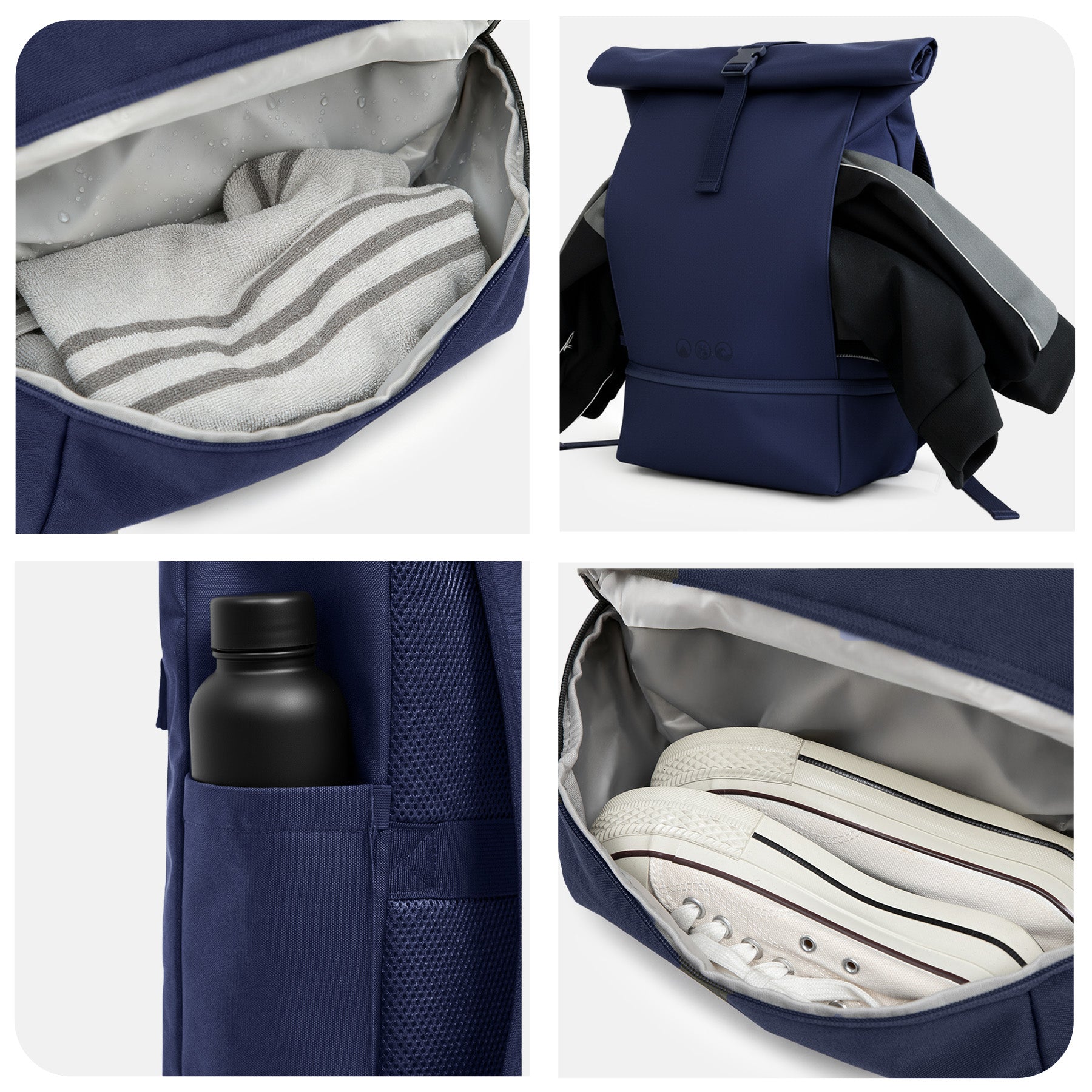 Rolltop Rucksack gross - Backpack SONS OF ALOHA Laptop-Fach Schuh-Fach