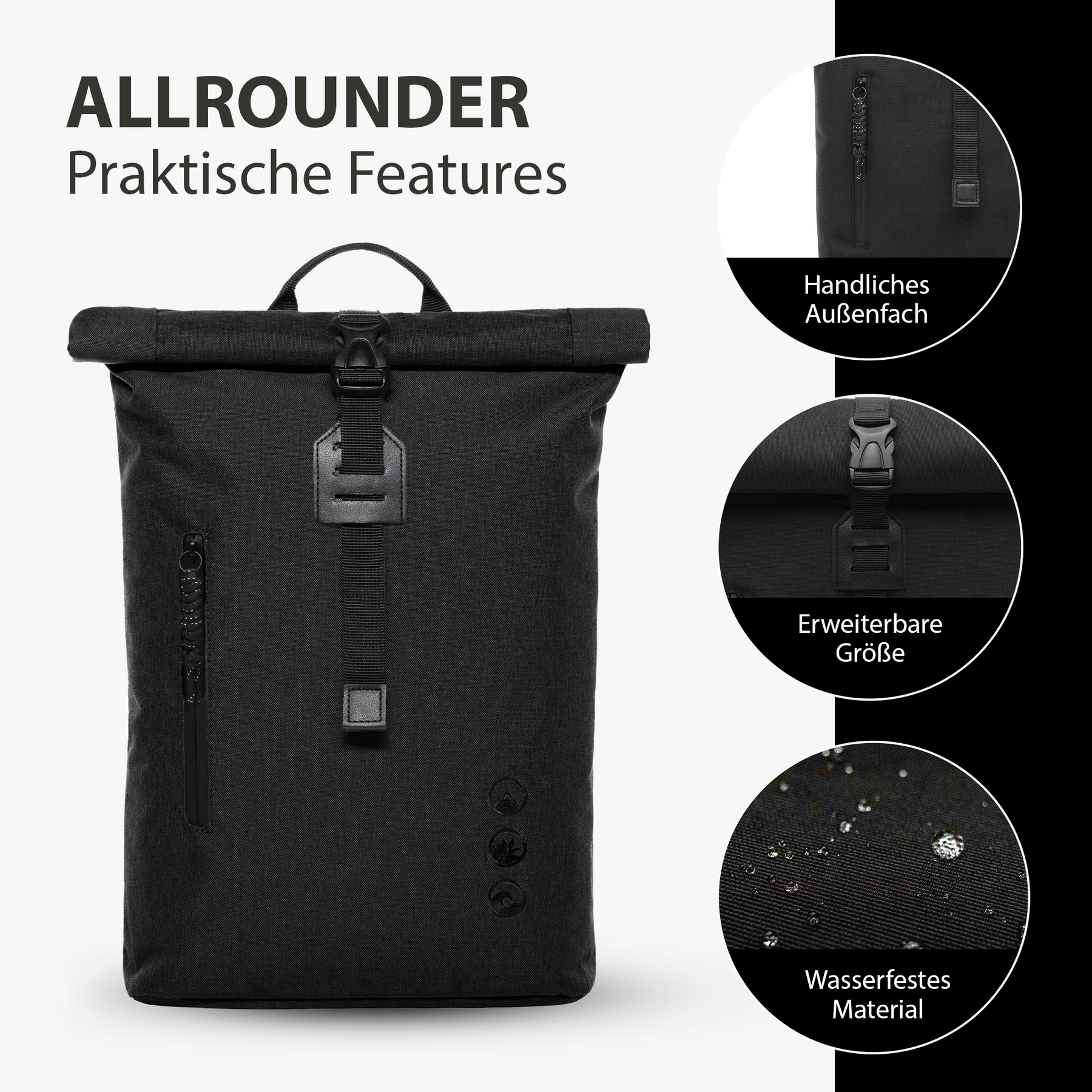 SONS OF ALOHA Rolltop Rucksack Damen schmal & klein ALANI 44385