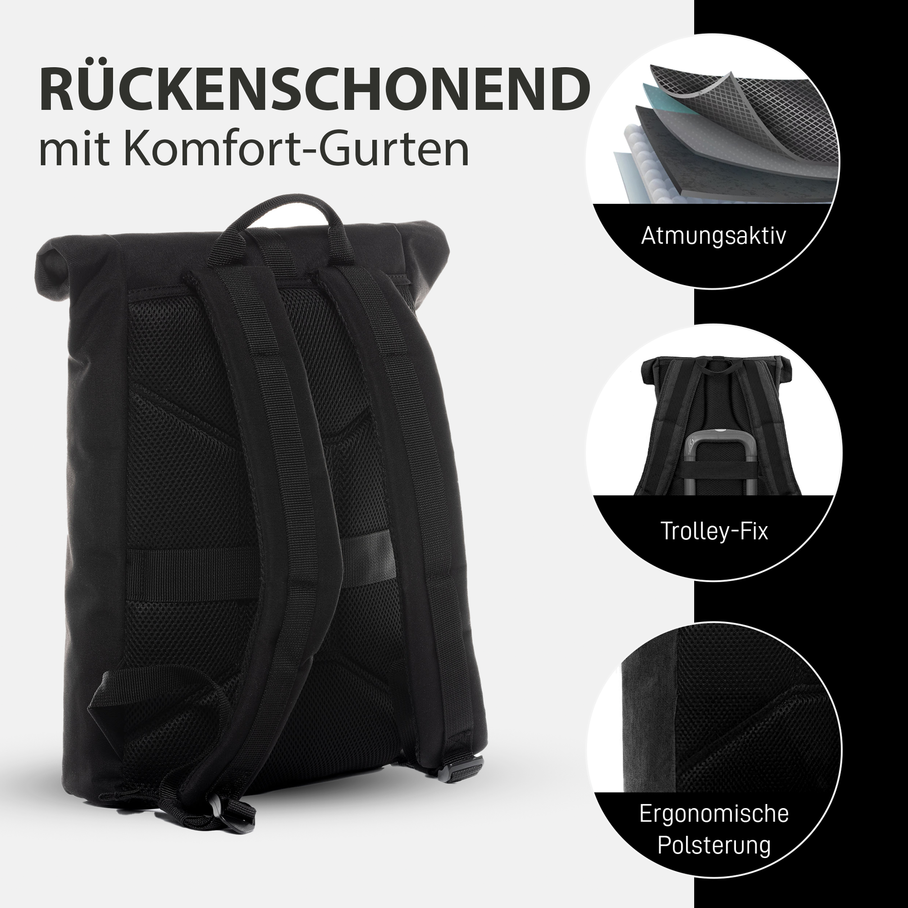 SONS OF ALOHA Rolltop Rucksack Damen schmal & klein ALANI 44380