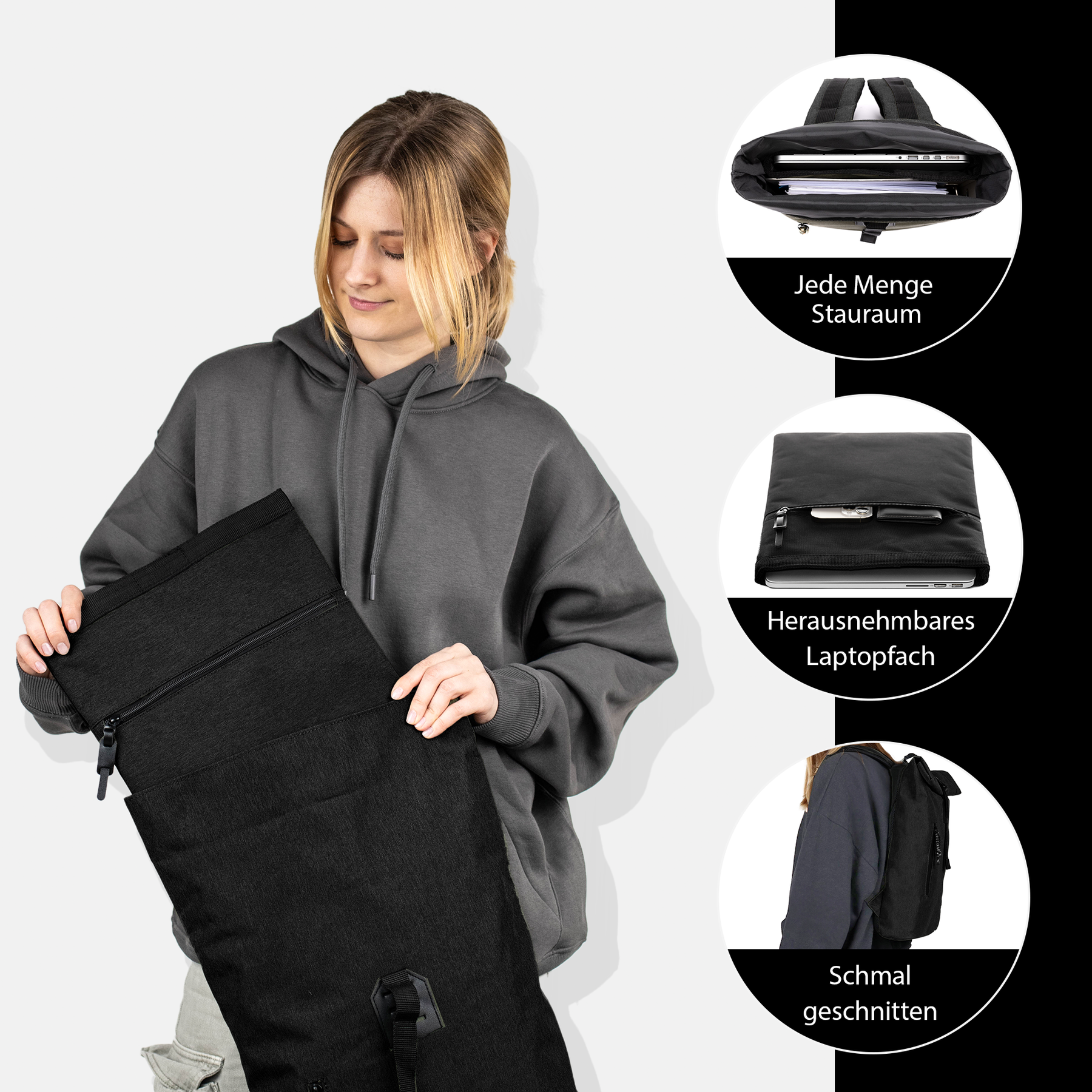 SONS OF ALOHA Rolltop Rucksack Damen schmal & klein ALANI 44386