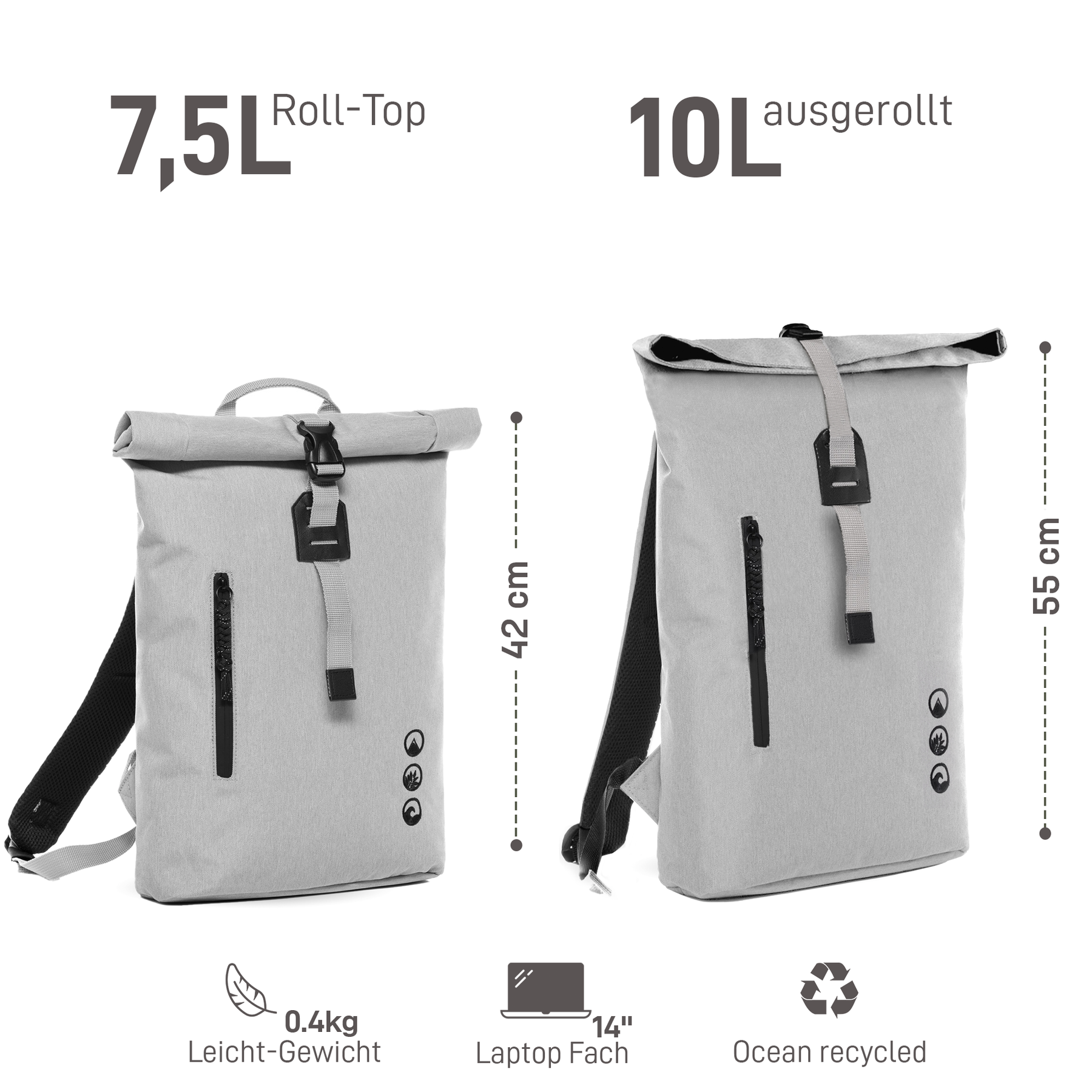 SONS OF ALOHA Rolltop Rucksack Damen schmal & klein ALANI 44382