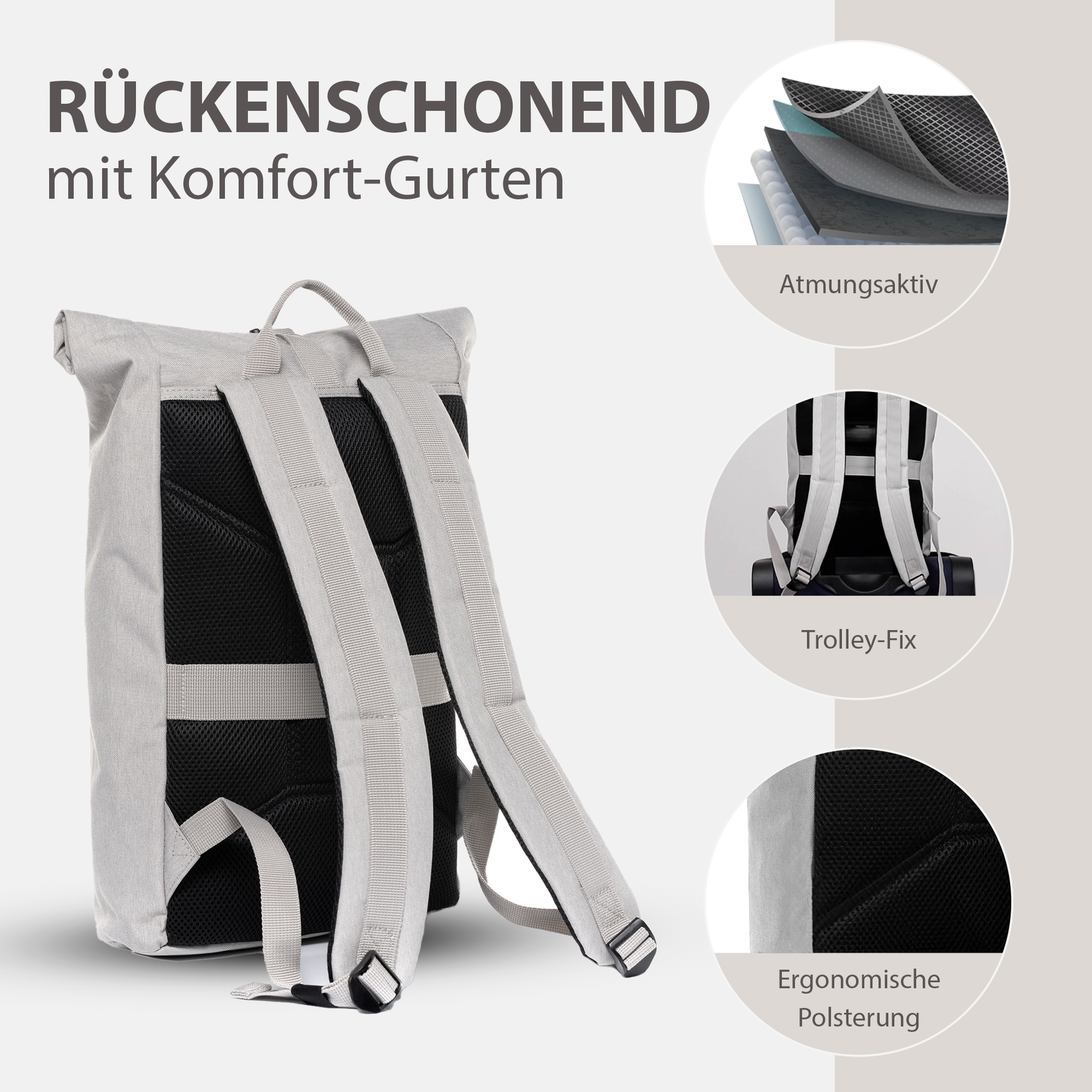 SONS OF ALOHA Rolltop Rucksack Damen schmal & klein ALANI 44388