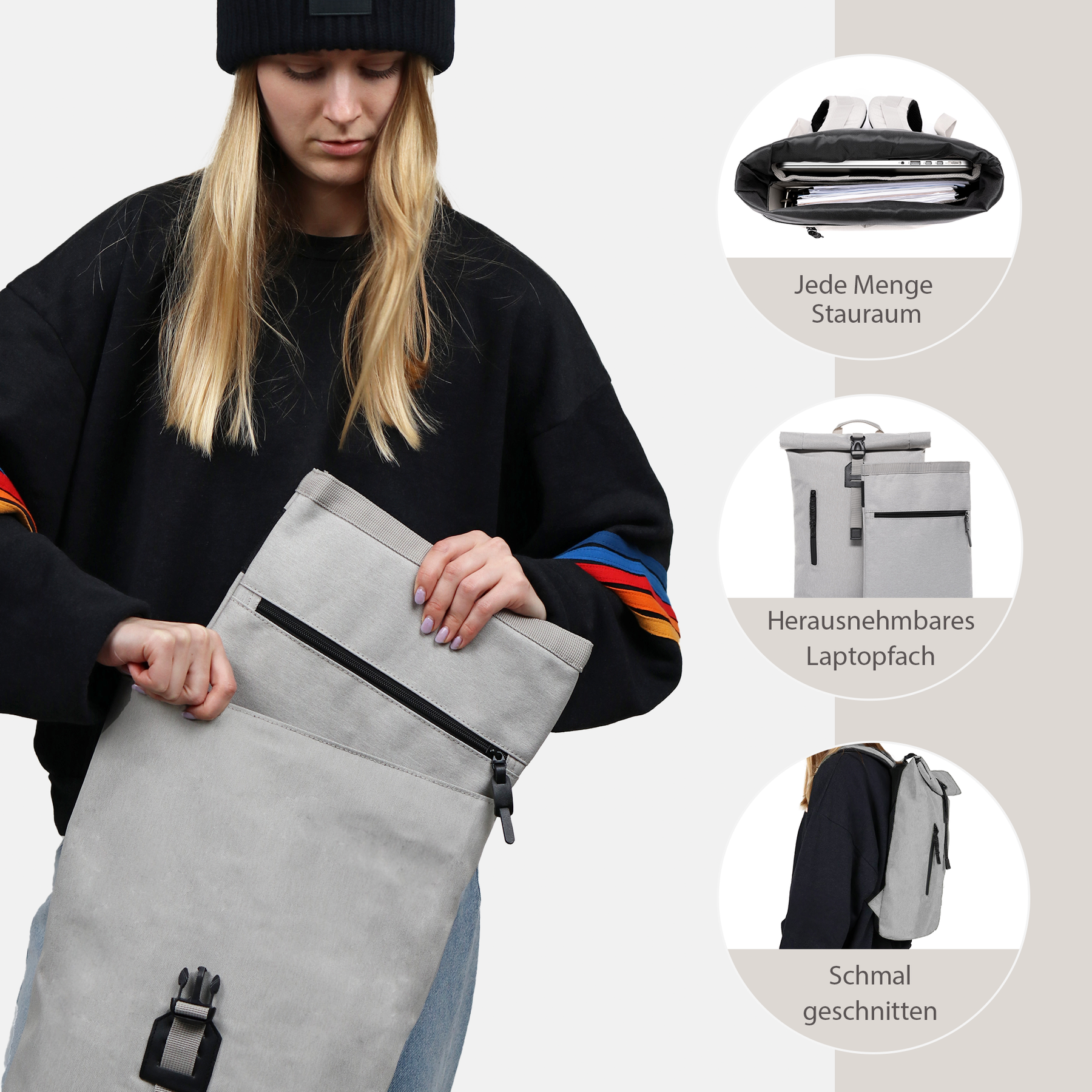 SONS OF ALOHA Rolltop Rucksack Damen schmal & klein ALANI 44390