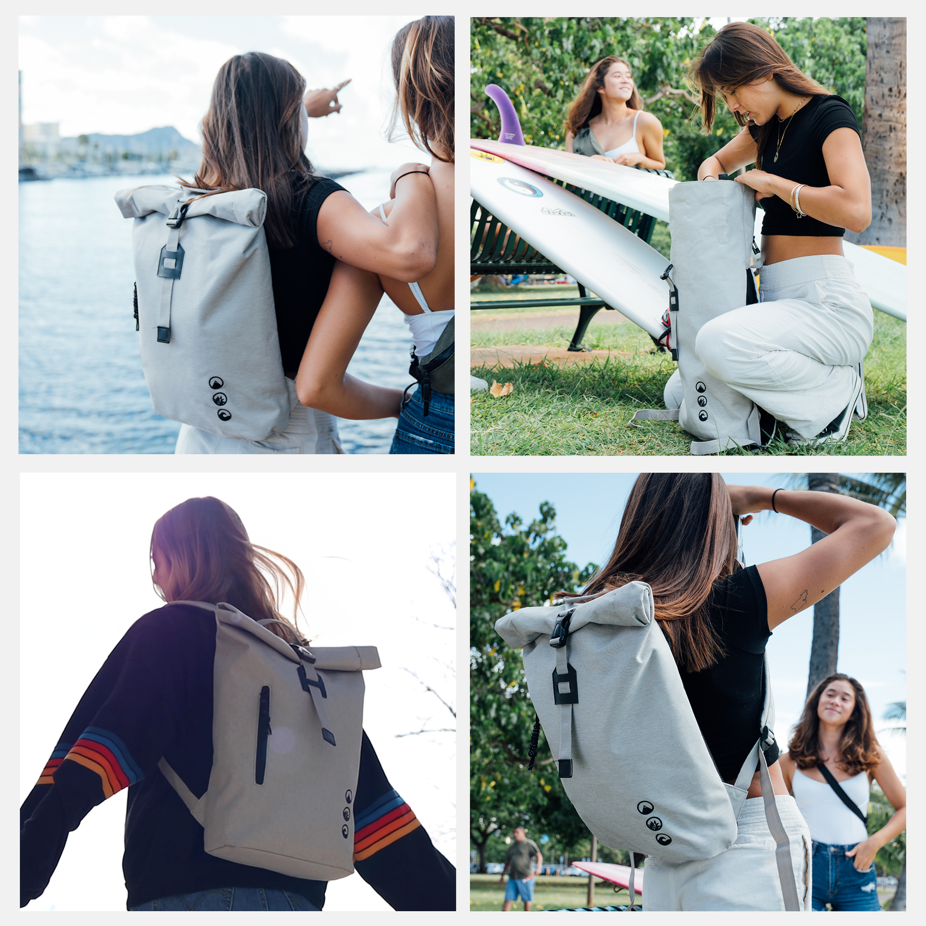 SONS OF ALOHA Rolltop Rucksack Damen schmal & klein ALANI 44377