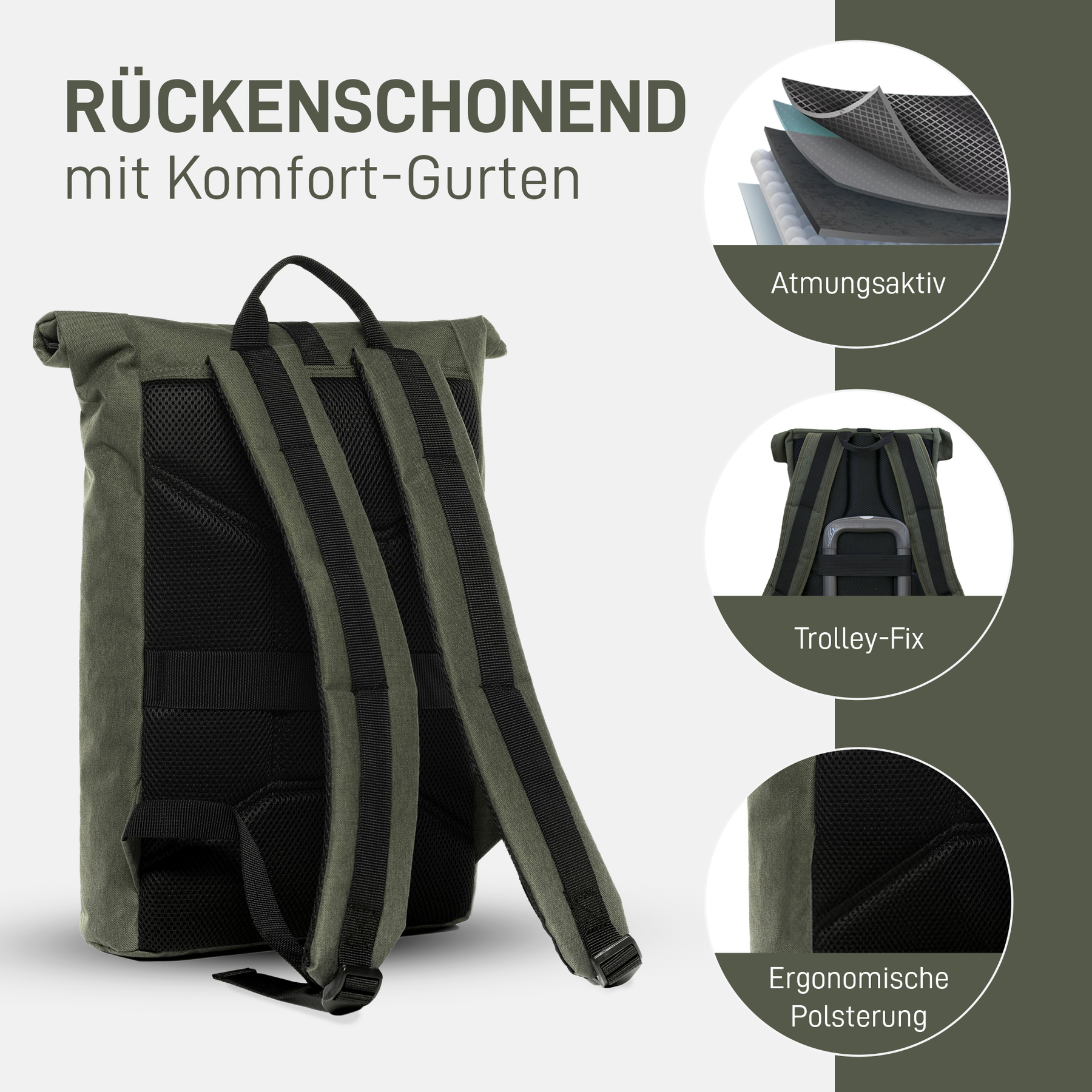 SONS OF ALOHA Rolltop Rucksack Damen schmal & klein ALANI 44392