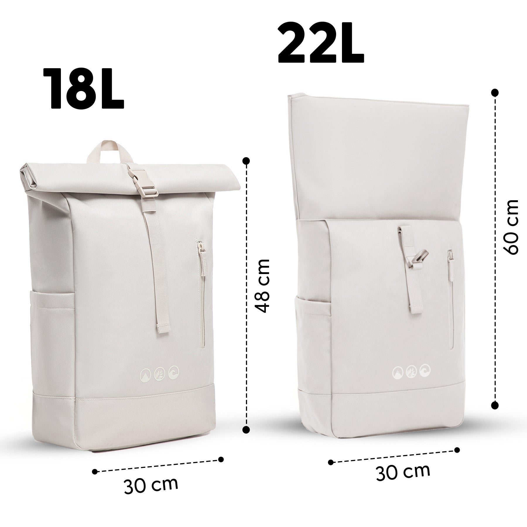 Rolltop Rucksack gross - Backpack Laptop-Fach Schuh-Fach