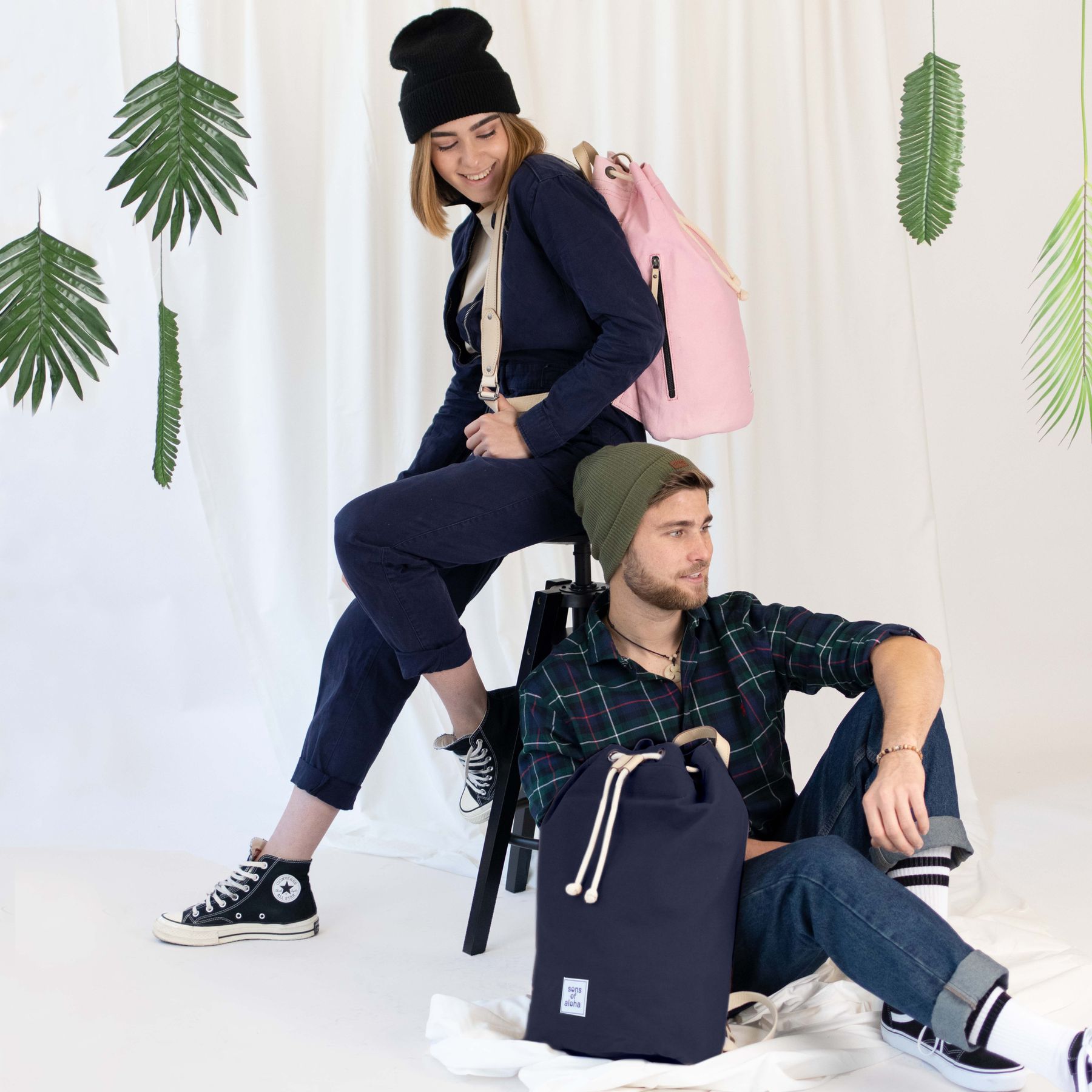 SONS OF ALOHA Seesack & Rucksack Canvas MALU rosa blau 34472