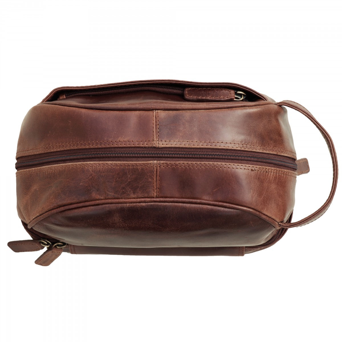 SID & VAIN Kulturbeutel Leder ALEX braun-cognac 12398