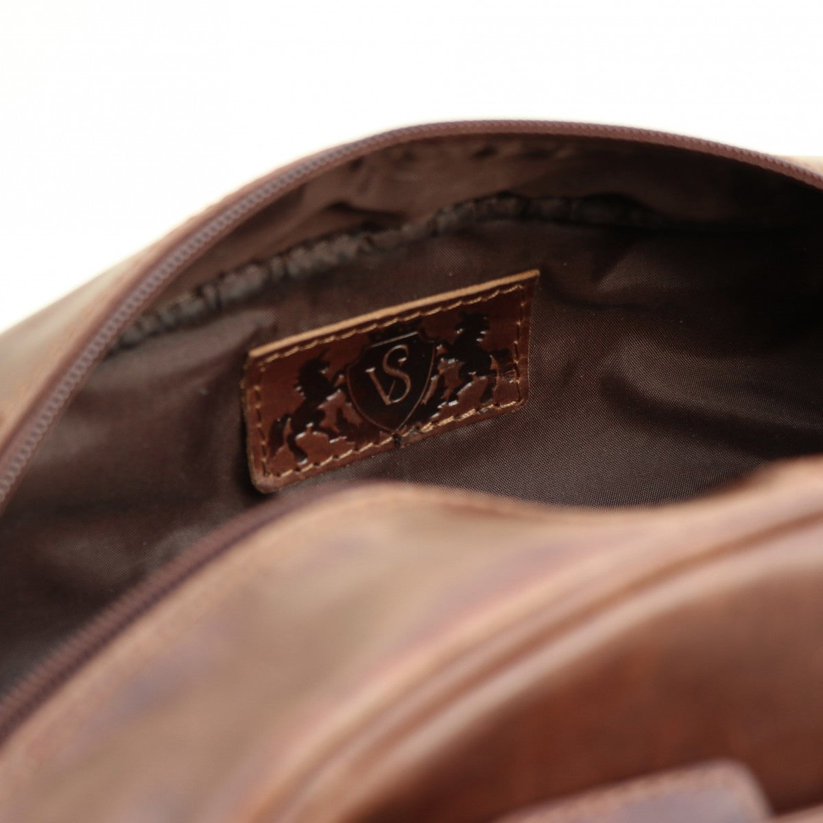 SID & VAIN Kulturbeutel Leder ALEX braun-cognac 12399