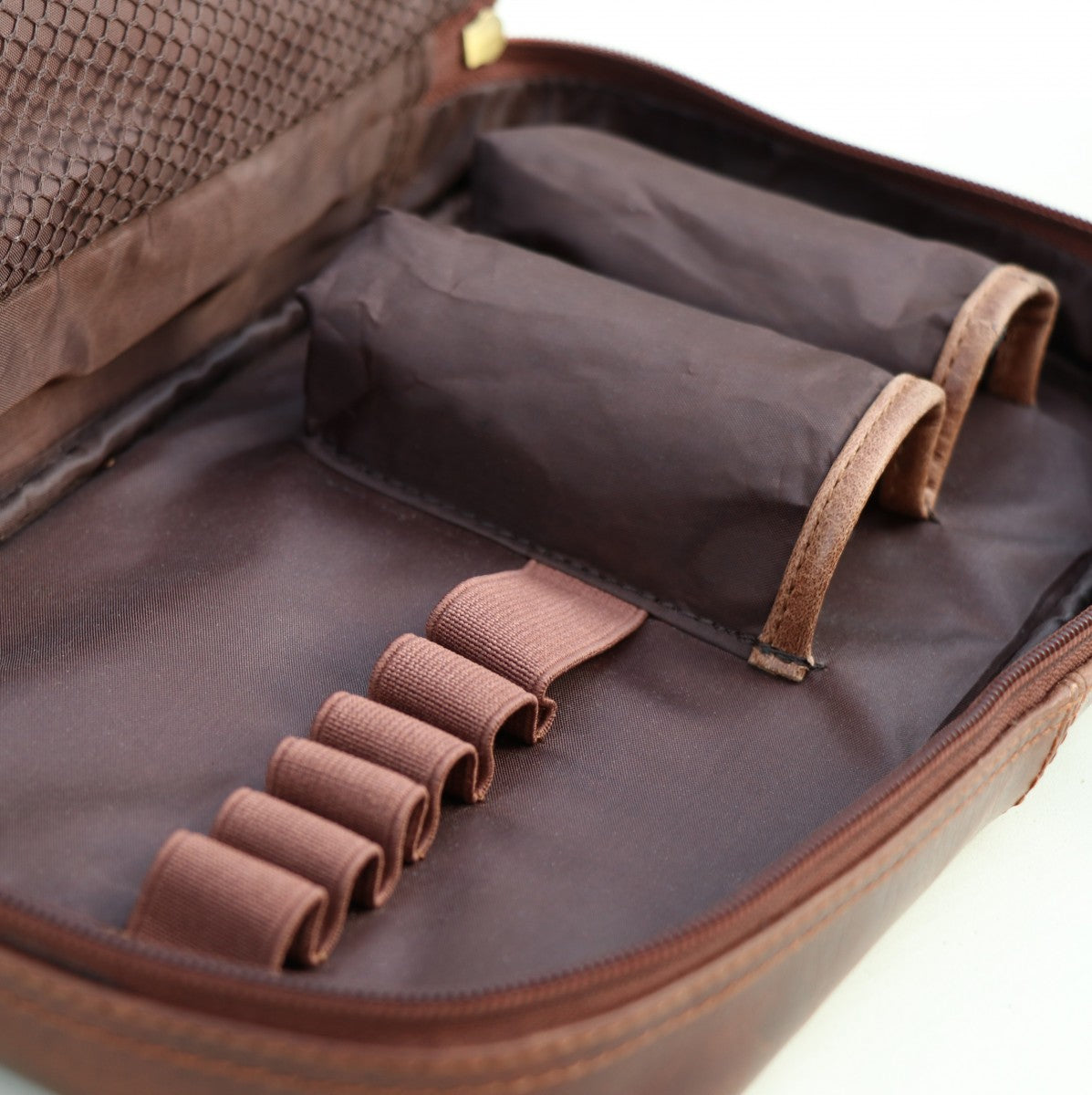 SID & VAIN Kulturbeutel Leder ALEX braun-cognac 12403