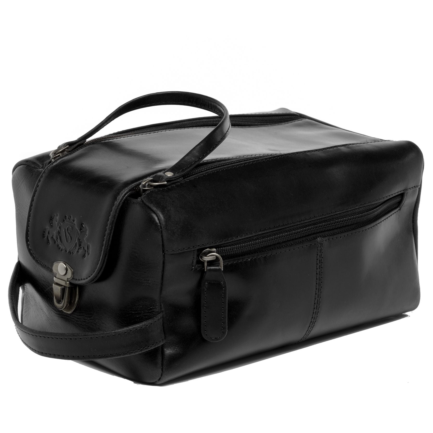 SID & VAIN Kulturbeutel Leder BRISTOL schwarz 13766