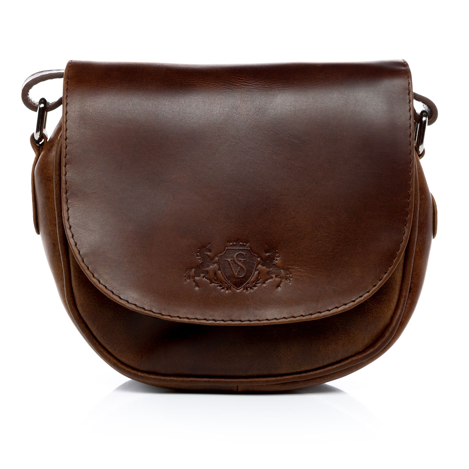 SID & VAIN Umhängetasche Leder klein BRIGHTON braun-cognac 13373