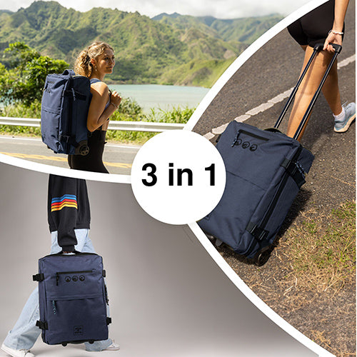 wie hier im Bild mit einem Rucksack der 3 Einsatzmöglichkeiten hat zu sehen, legt mybagfactory Wert darauf das Produkte vielseitig durchdacht und hergestellt werden.