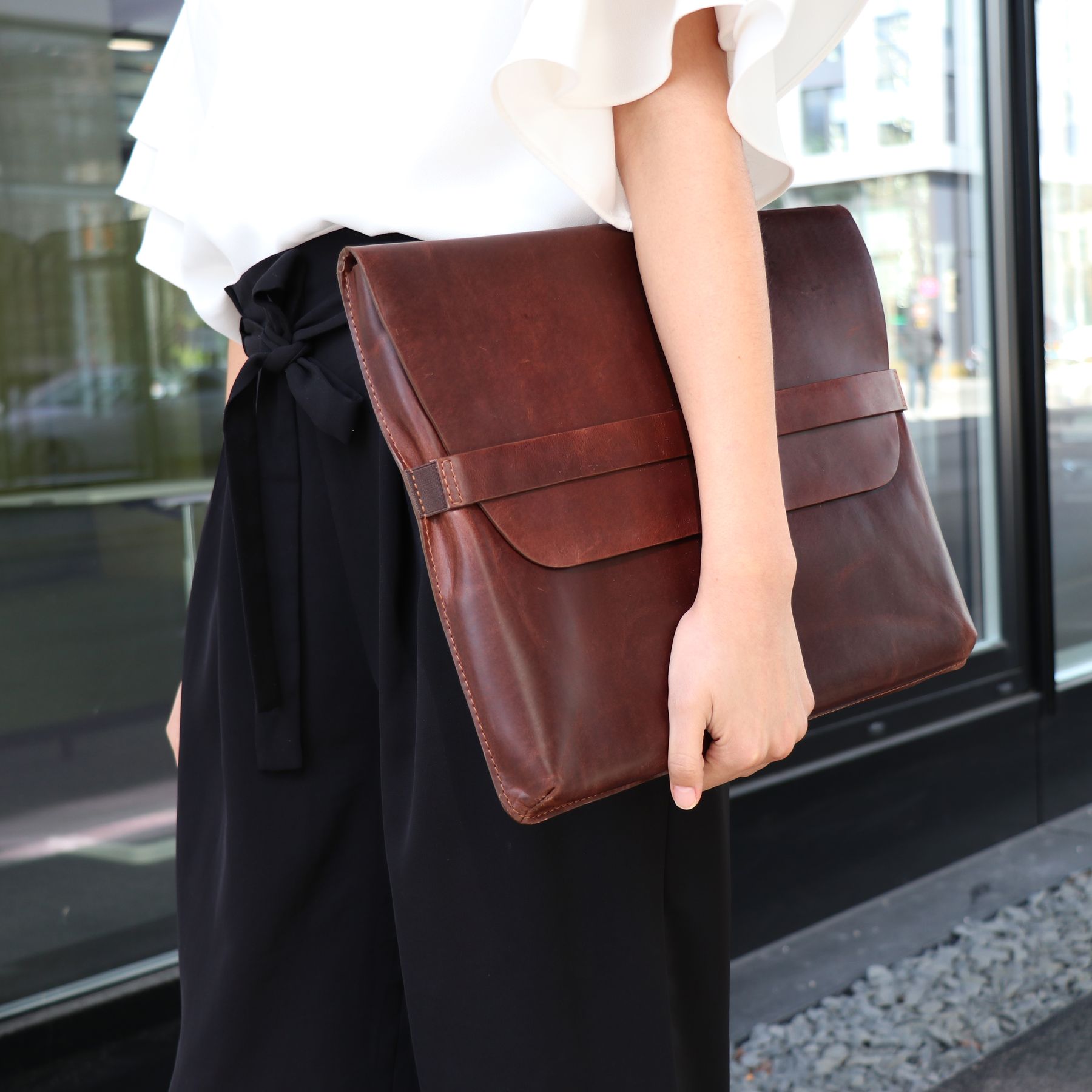 SID & VAIN Laptophülle Leder HARVORD 15-brown 16068