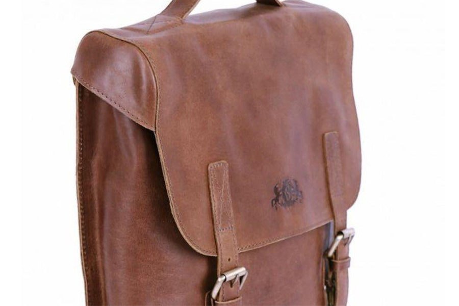 Braune Laptop Tasche aus Leder