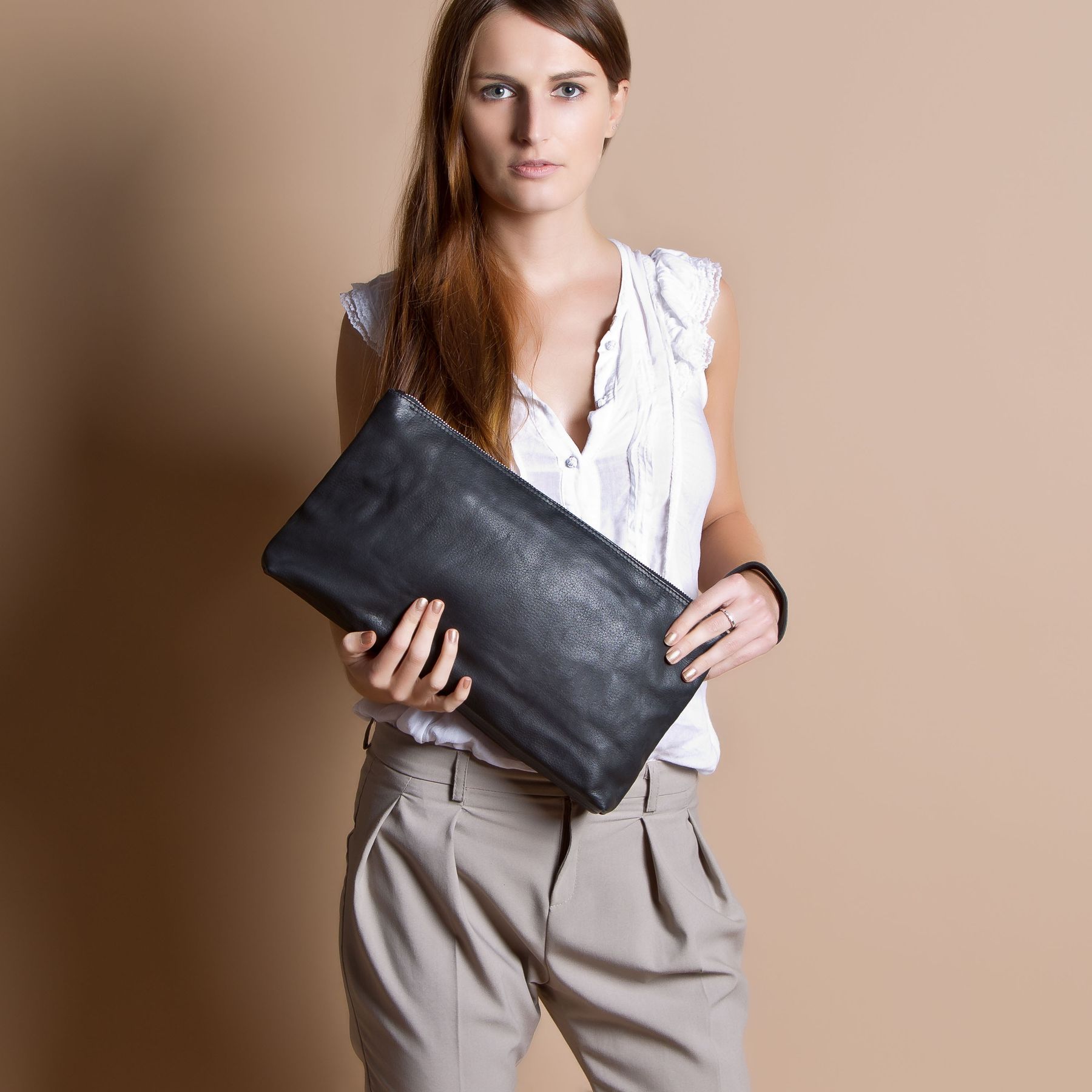 BACCINI Clutch Leder JIL schwarz 7390