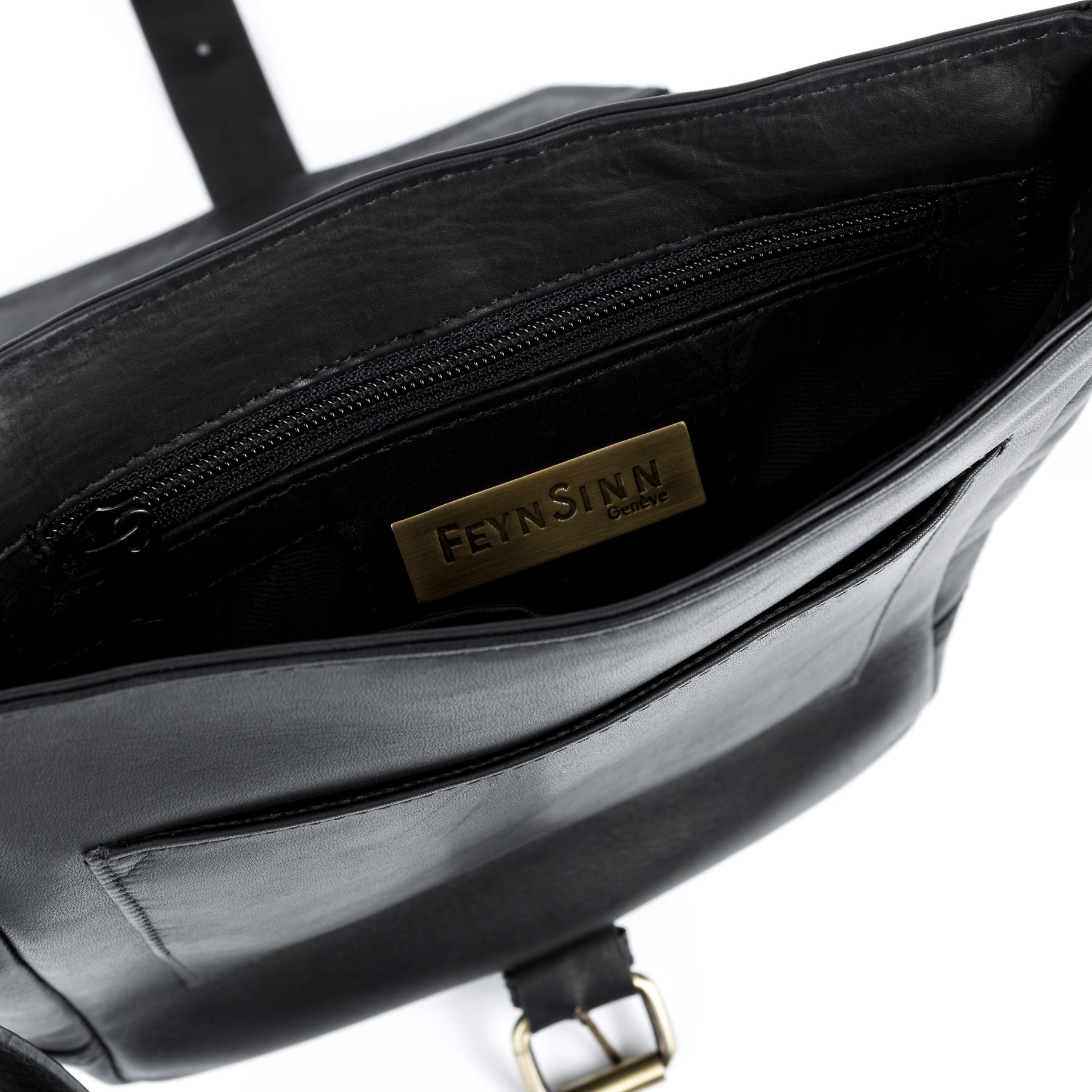 FEYNSINN BERLIN Messenger Bag Leder Postbag klein JACKSON schwarz 8578