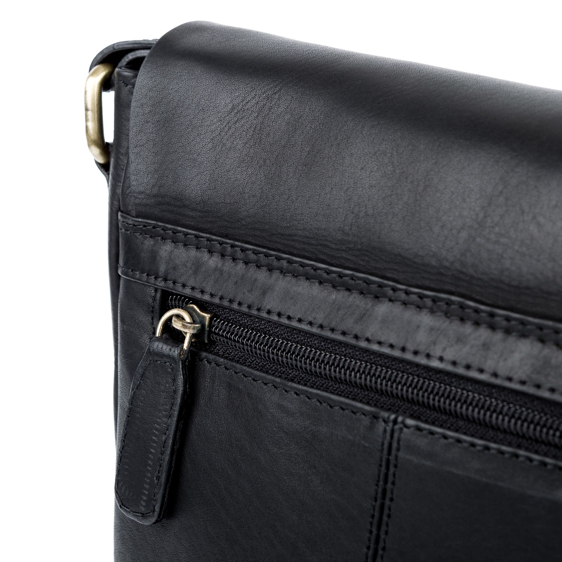 FEYNSINN BERLIN Messenger Bag Leder Postbag klein JACKSON schwarz 8782