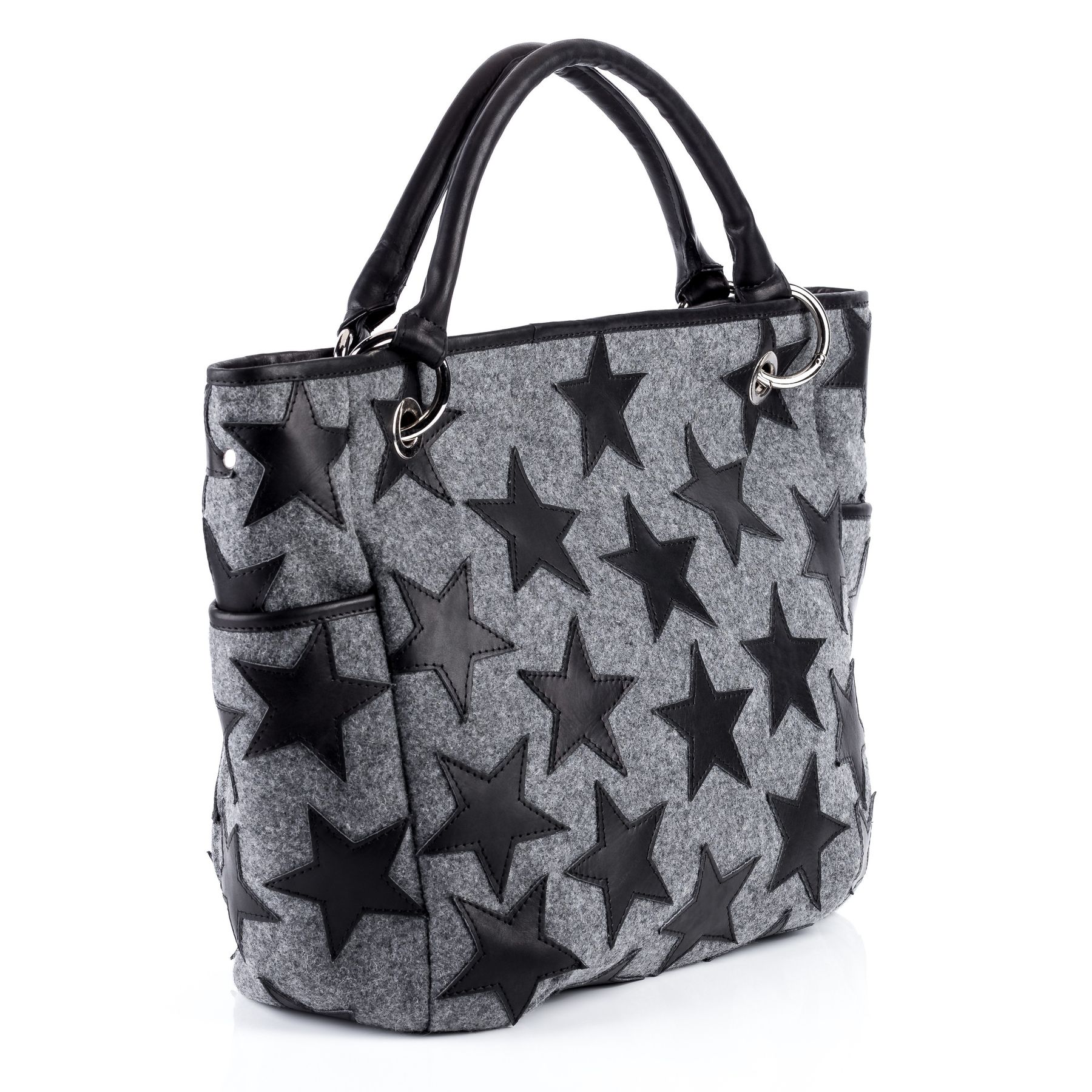 FEYNSINN BERLIN Schultertasche Leder STARS felt-schwarz 9176