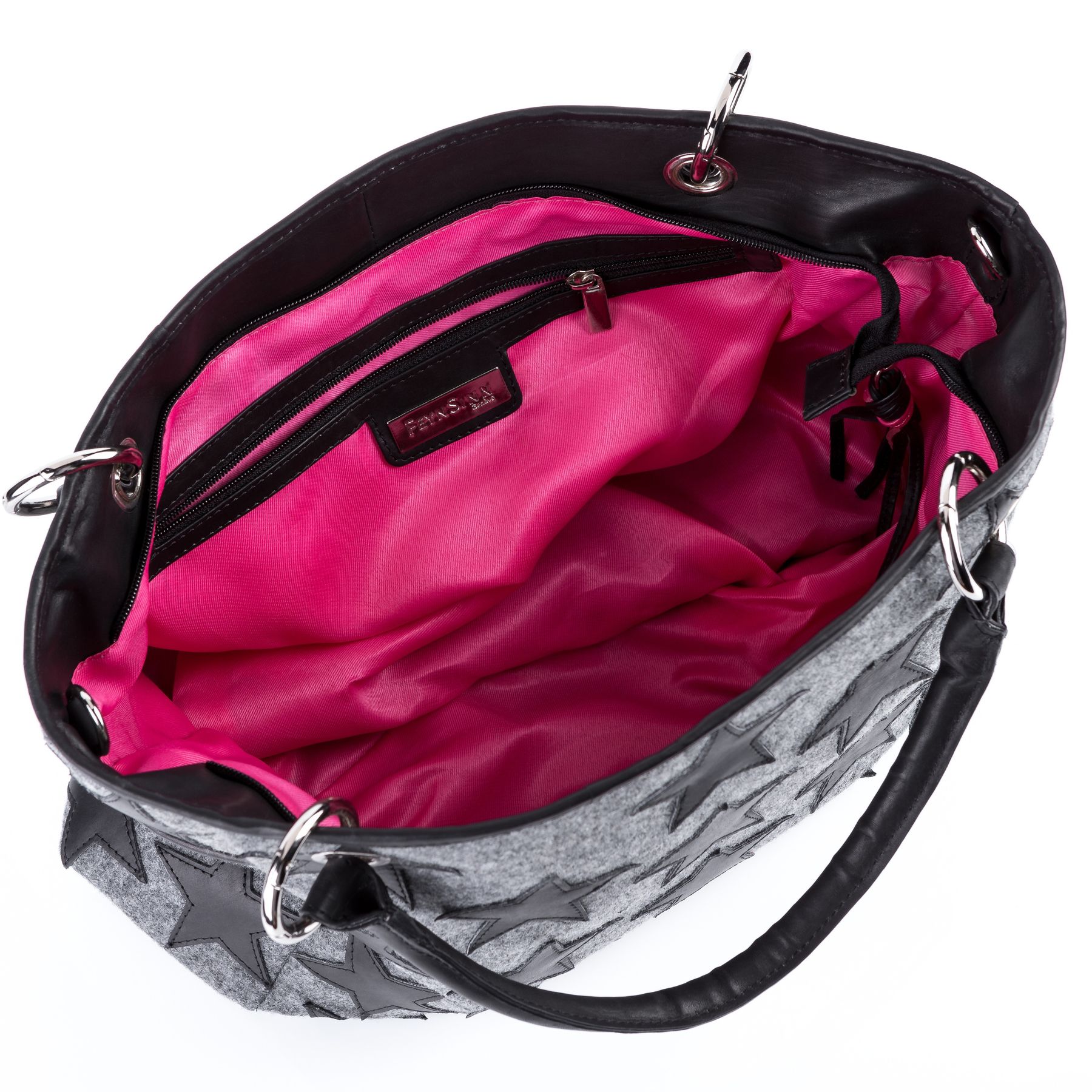 FEYNSINN BERLIN Schultertasche Leder STARS felt-schwarz 9177