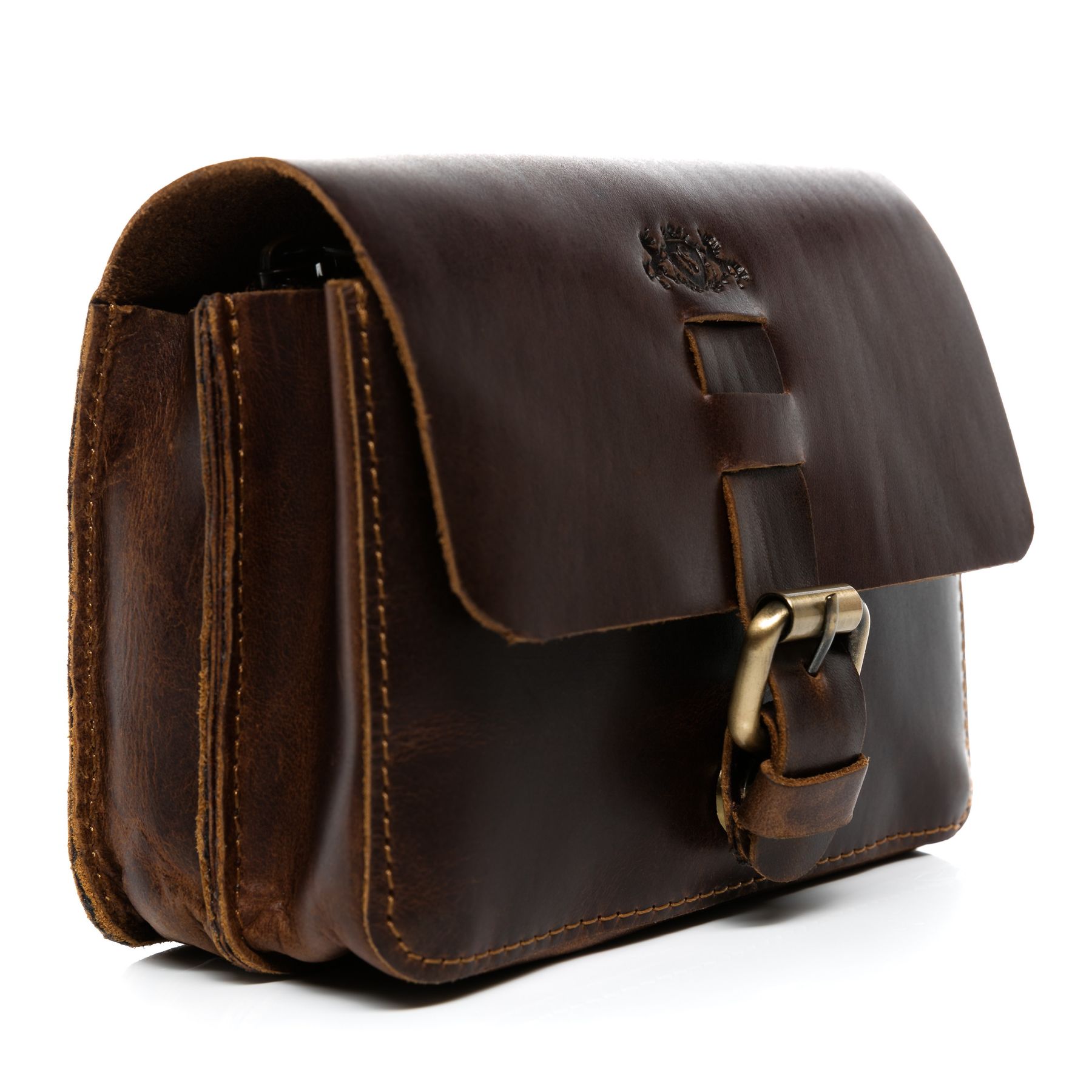 SID & VAIN Hüfttasche & Umhängetasche Leder klein HEATHROW braun-cognac 11109